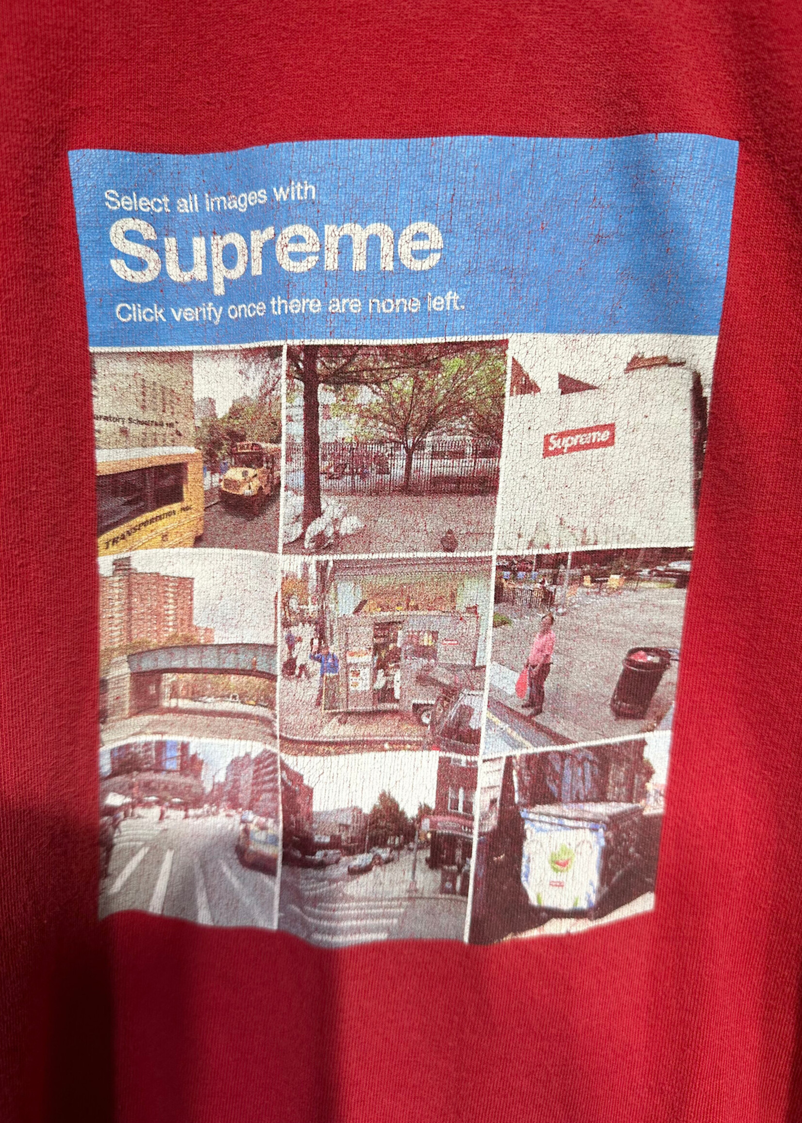 Supreme Google Maps Verify Red Tee L