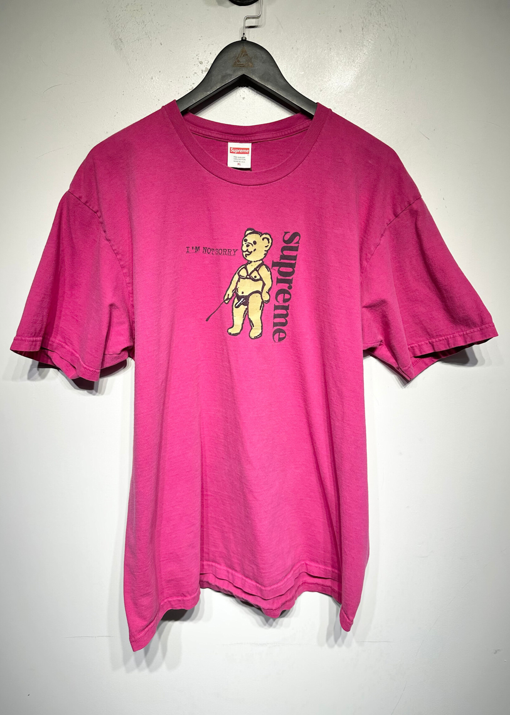 Supreme "I'm Not Sorry' Hot Pink BDSM Tee As Is XL