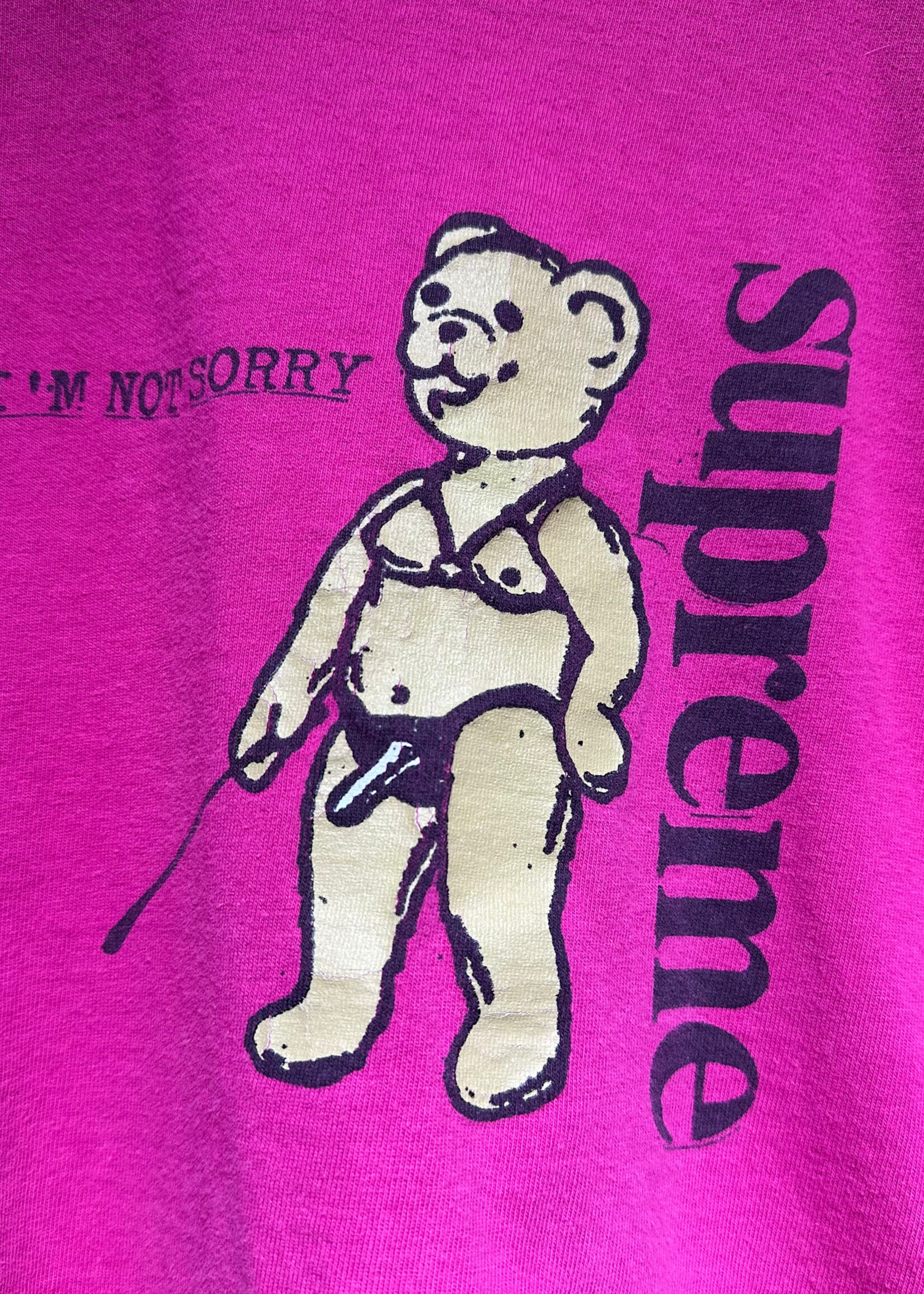 Supreme "I'm Not Sorry' Hot Pink BDSM Tee As Is XL