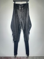 No Label 70s Black Leather Matador Pants Fem 28