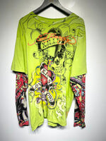 Ed Hardy 2000s Lime Green Tattoo Sleeve LS XXL
