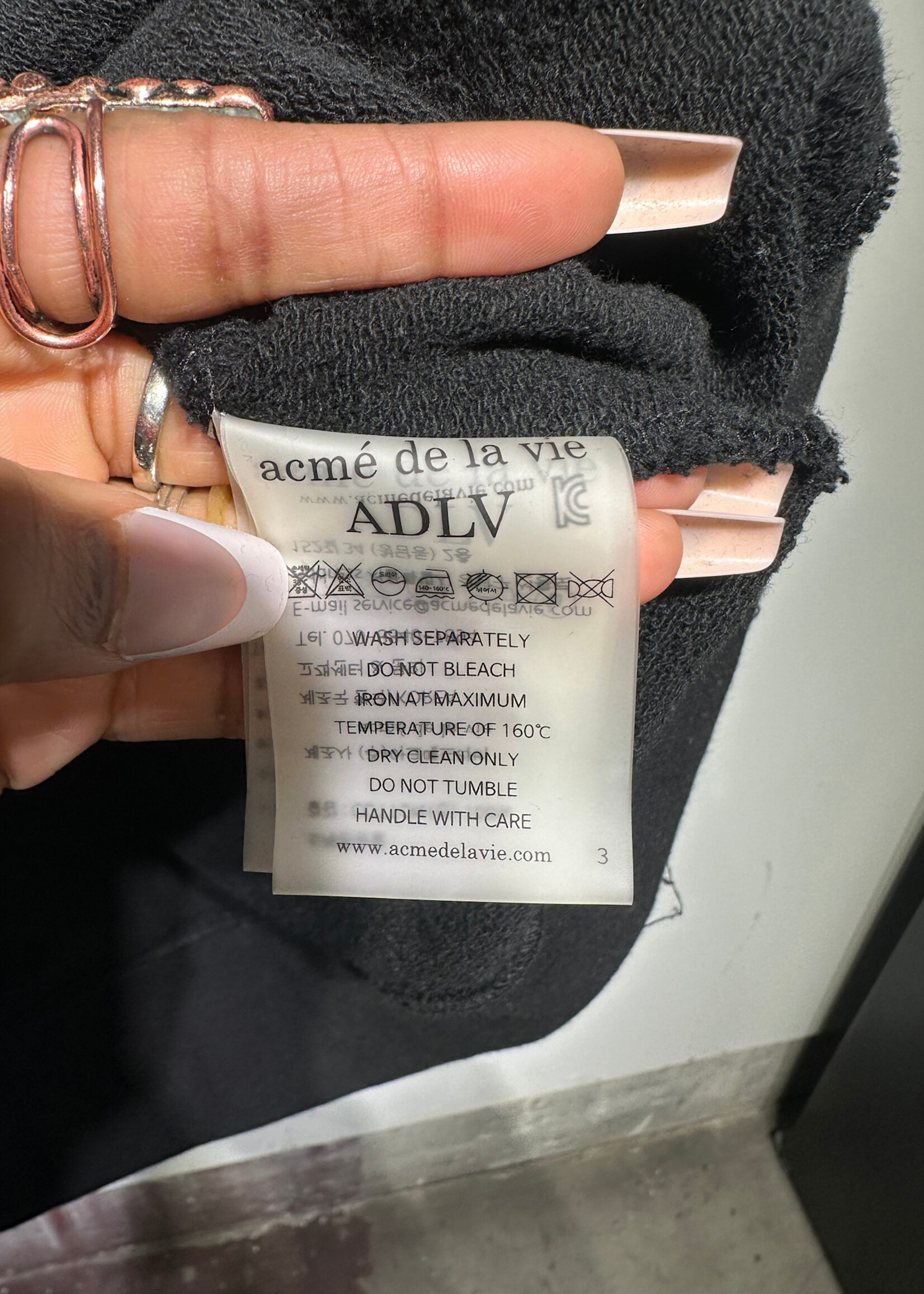 Acme De la Vie Black Teddy Bear Hoodie 2/M