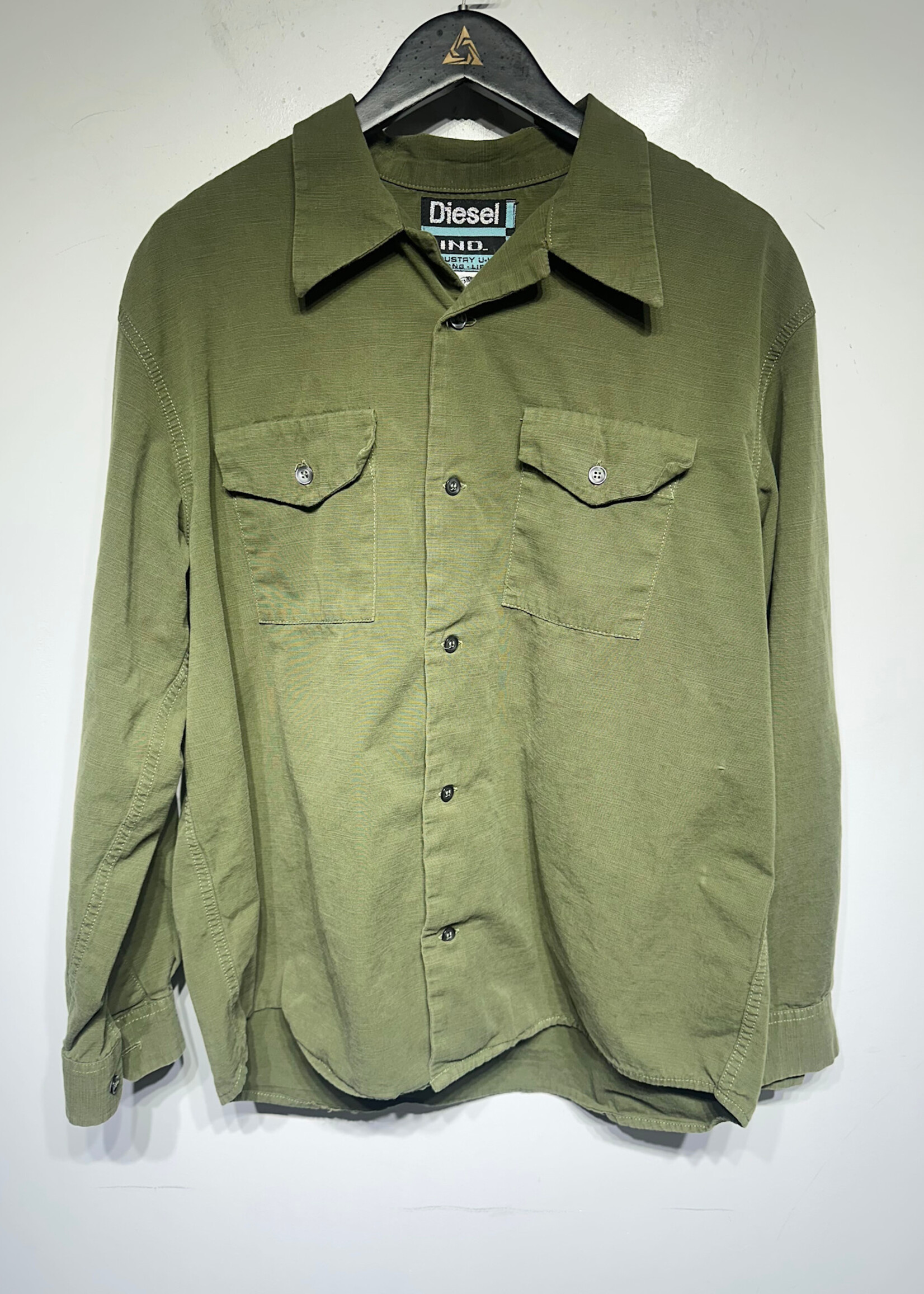 Diesel Industry 2000s Olive Green BU Shirt L