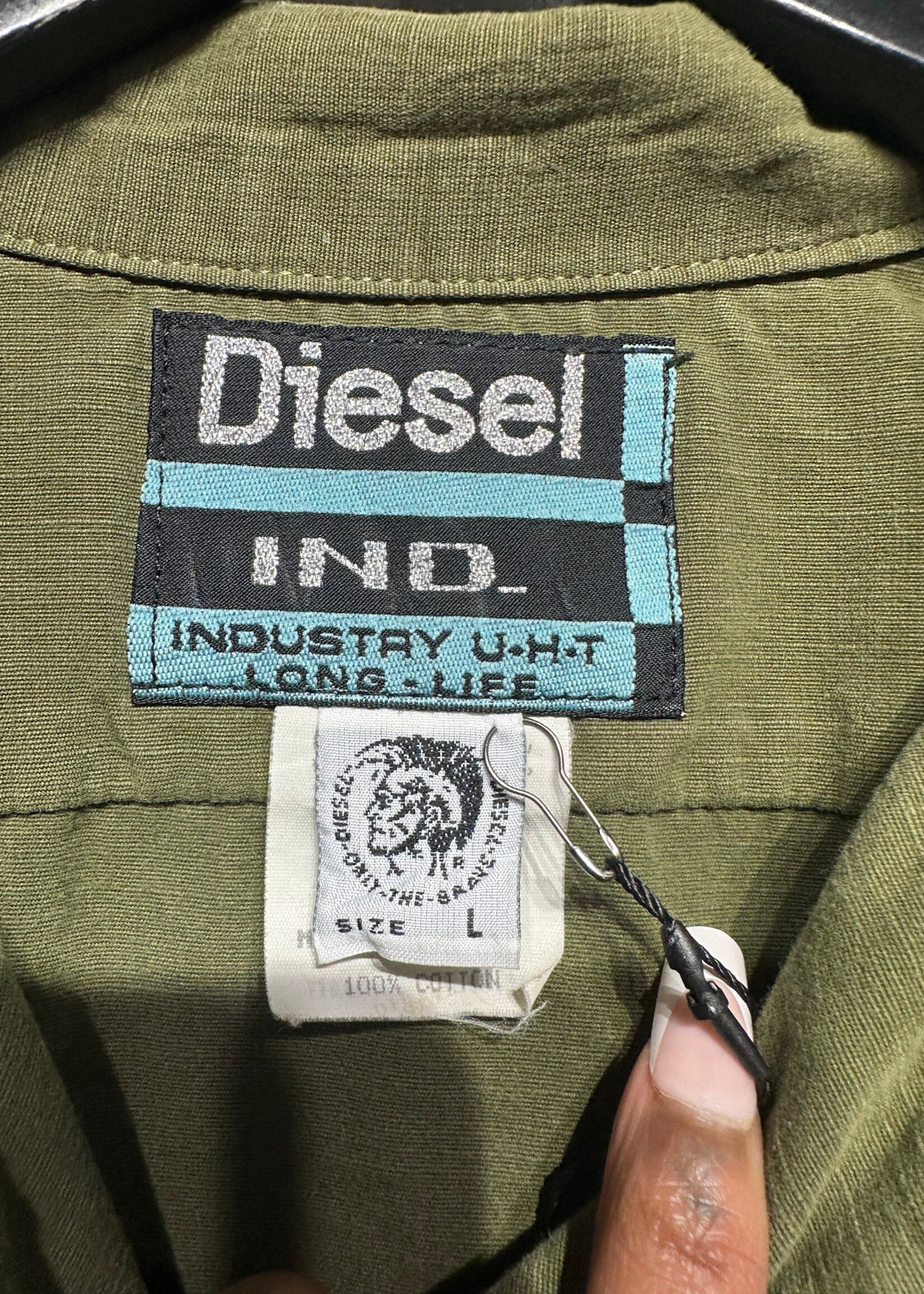 Diesel Industry 2000s Olive Green BU Shirt L