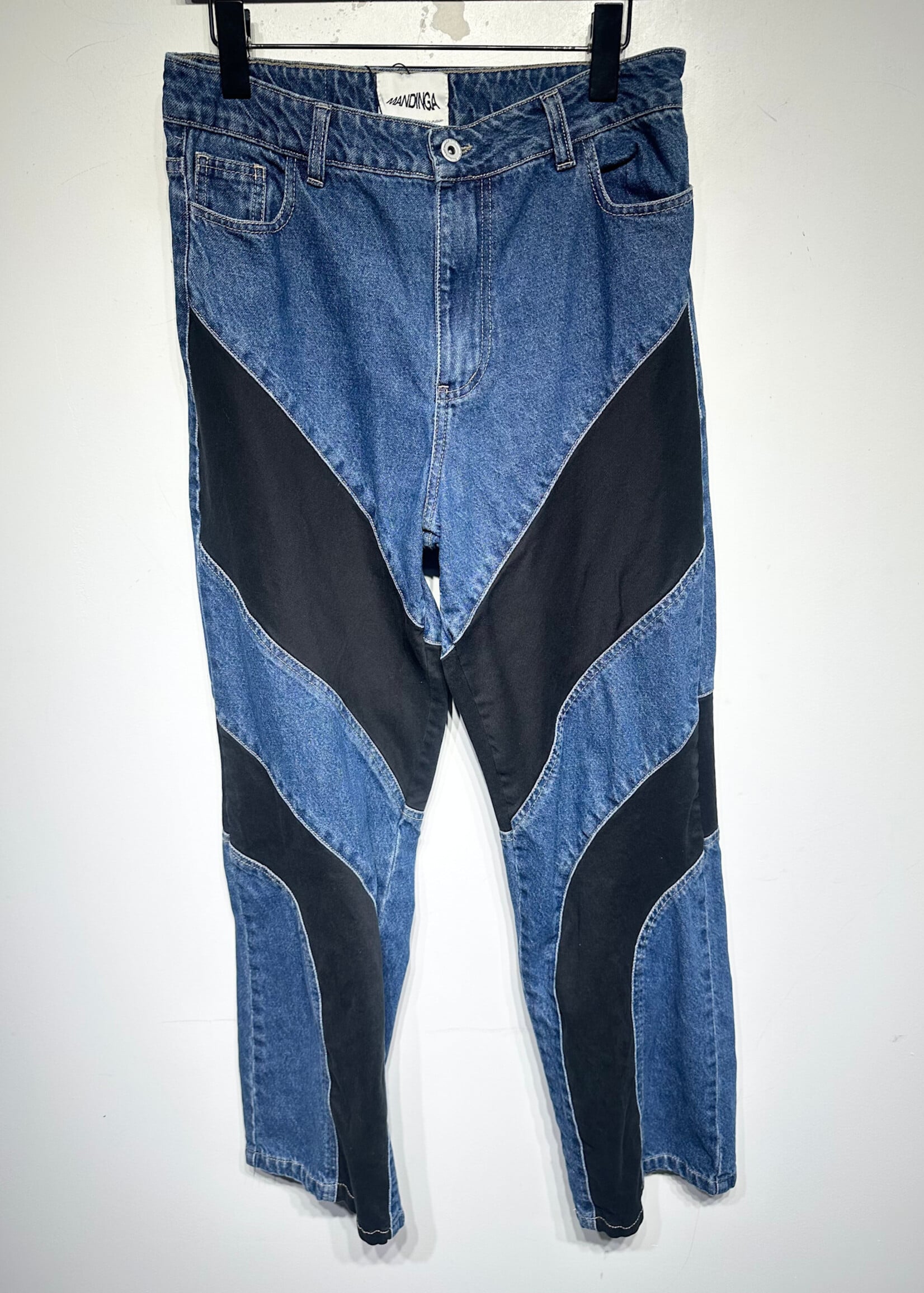 Mandinga Dark Blue Black Paneled Jeans Fem 31