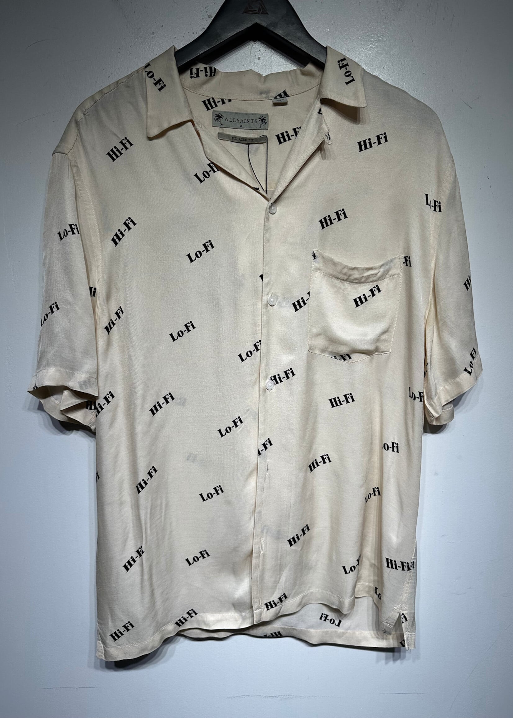 All Saints White Hi Fi Bu Shirt M