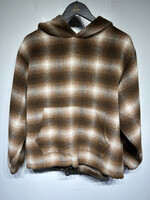 Pleasure Brown Plaid Knit Sweater L