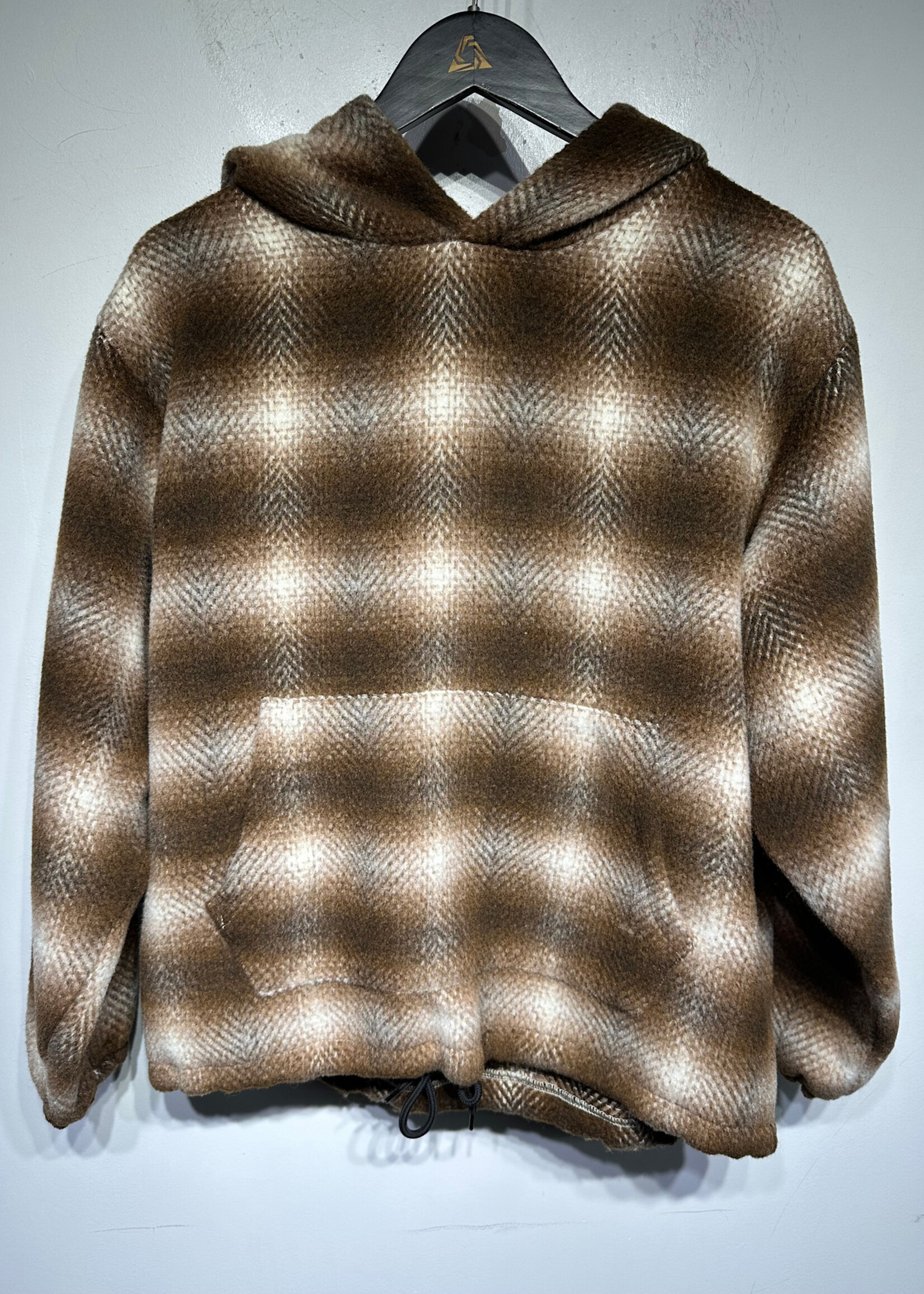 Pleasure Brown Plaid Knit Sweater L