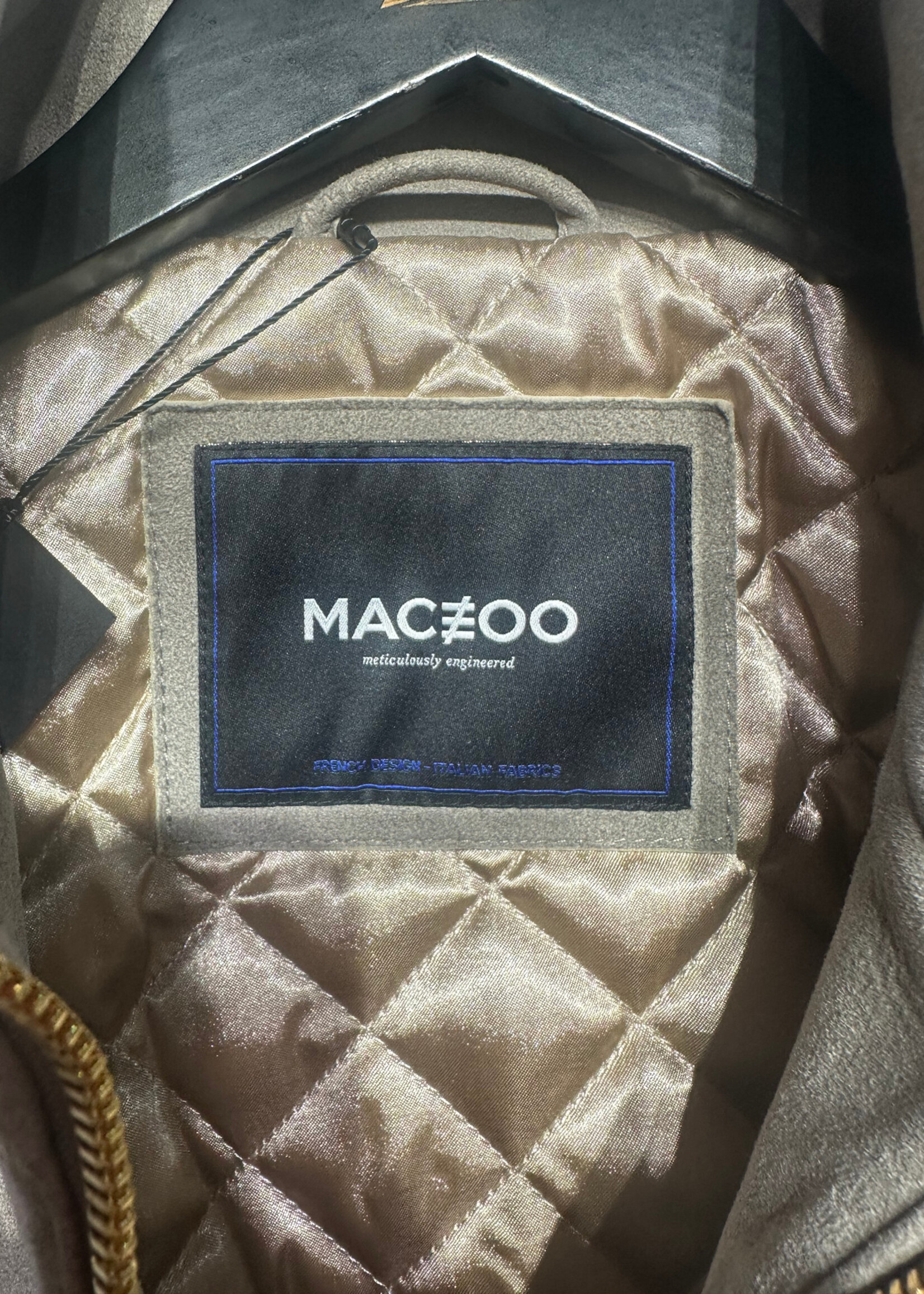 Maceoo Grey Leather Jacket L As Is
