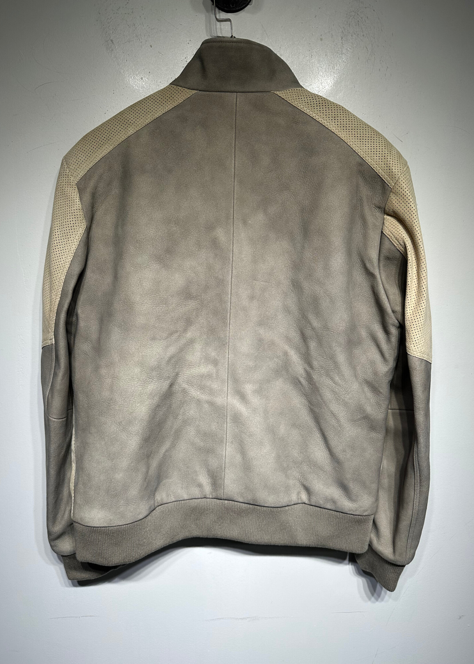 Maceoo Grey Leather Jacket L As Is