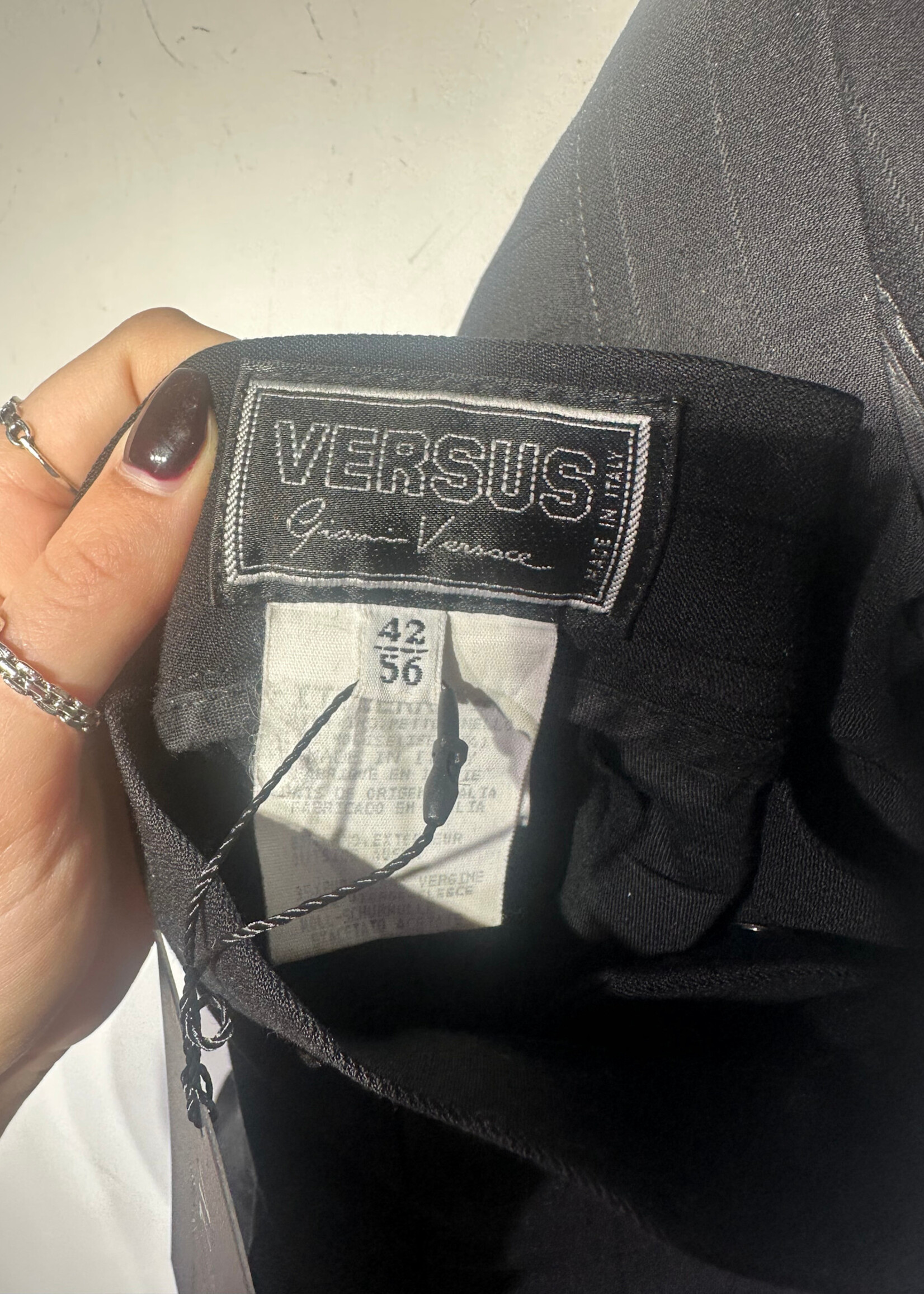 Versus Gianni Versace Black Pinstripe Trousers 38