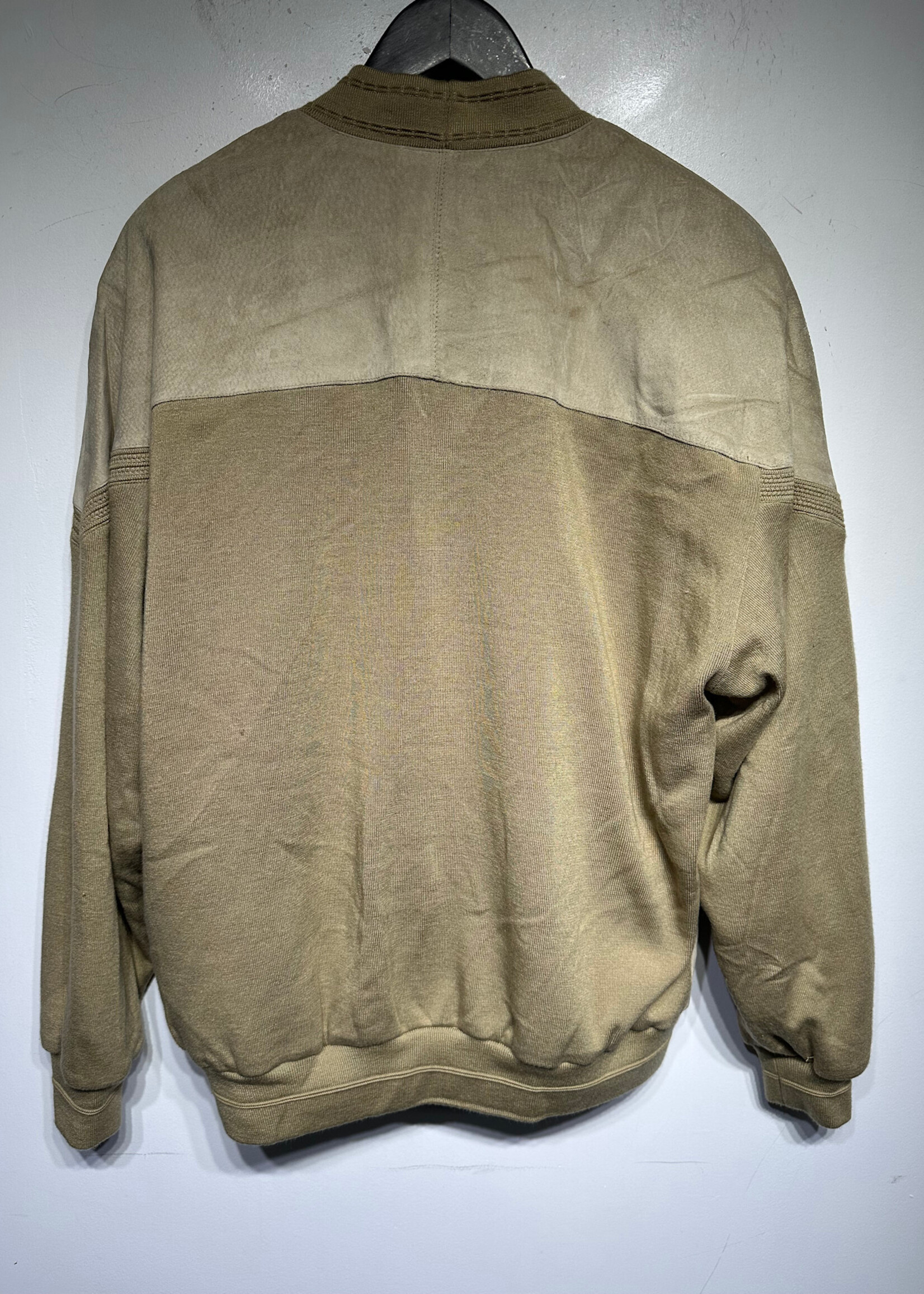 Maxini Beige Leather Cross Stitch Jacket Xl