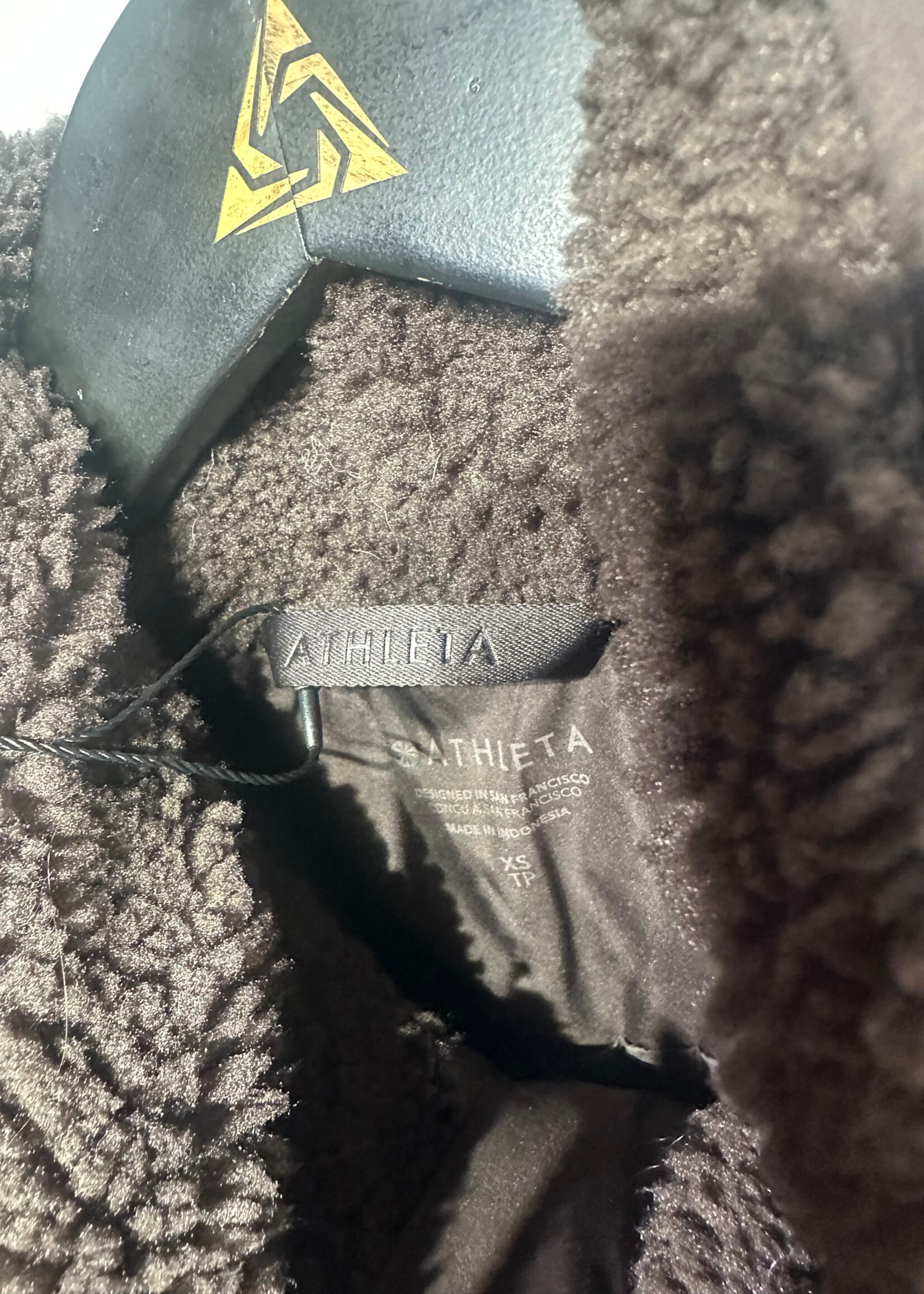Athleta Brown Sherpa Puffer Jacket Fem XS