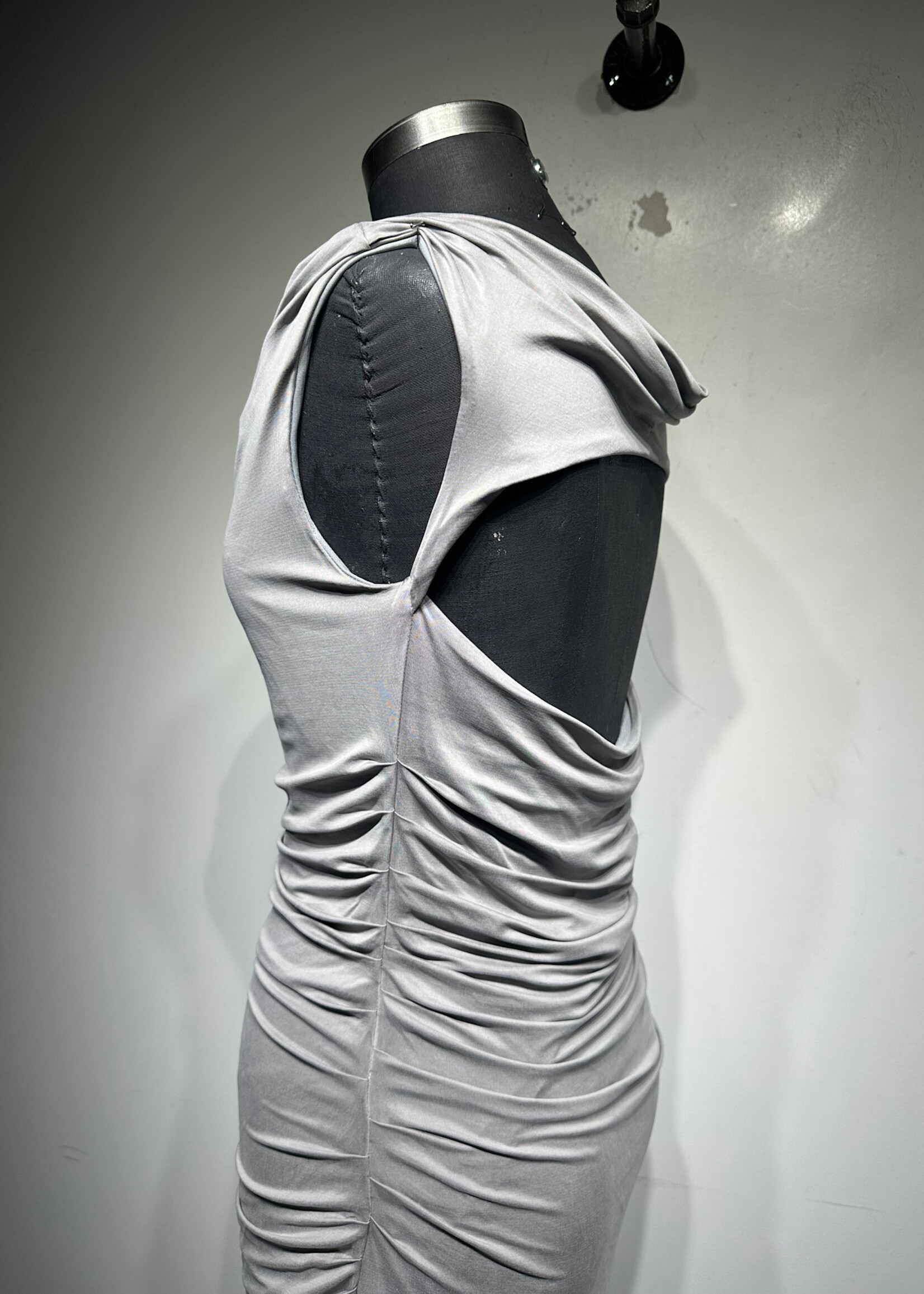 Helmut Lang Grey Sleeveless Dress Fem L