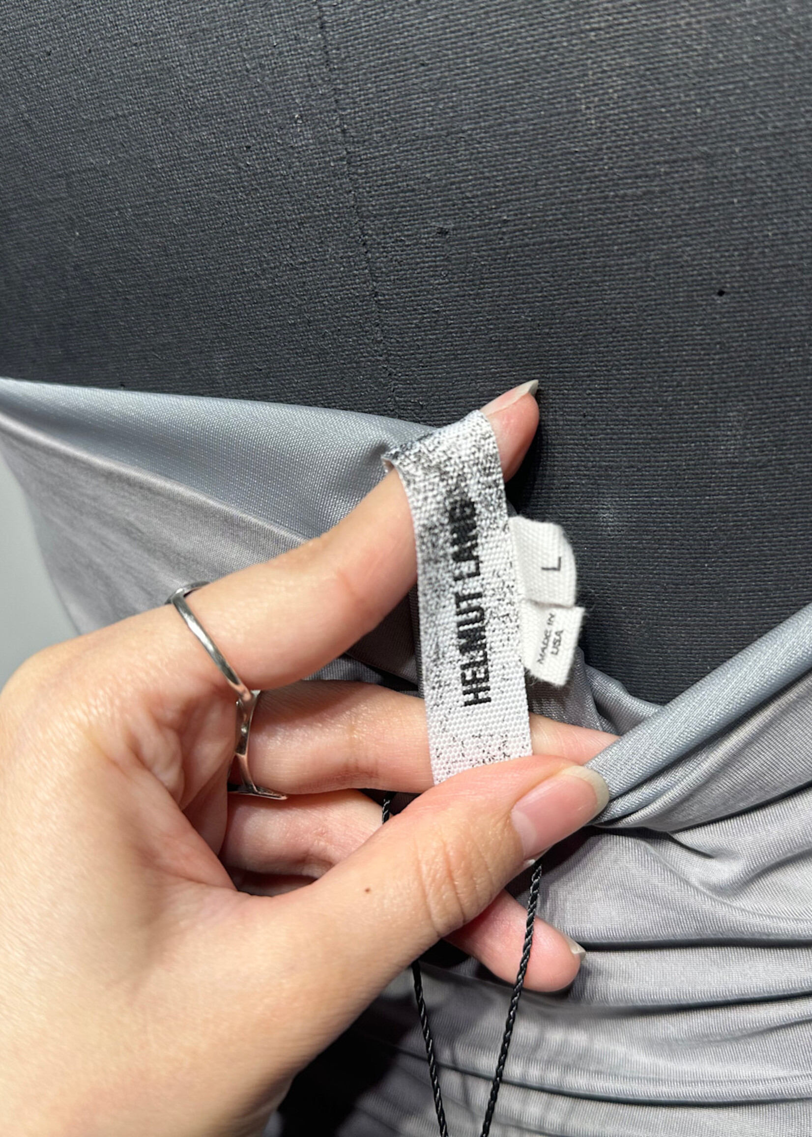 Helmut Lang Grey Sleeveless Dress Fem L