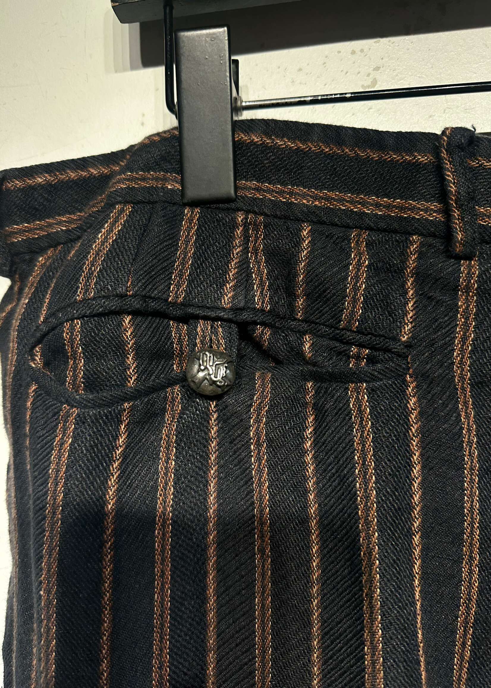 Gianni Versace Black / Brown Pinstripe Pants Masc 38