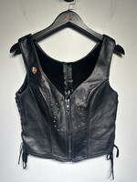 You Call Me Bitch Black Leather Vest M