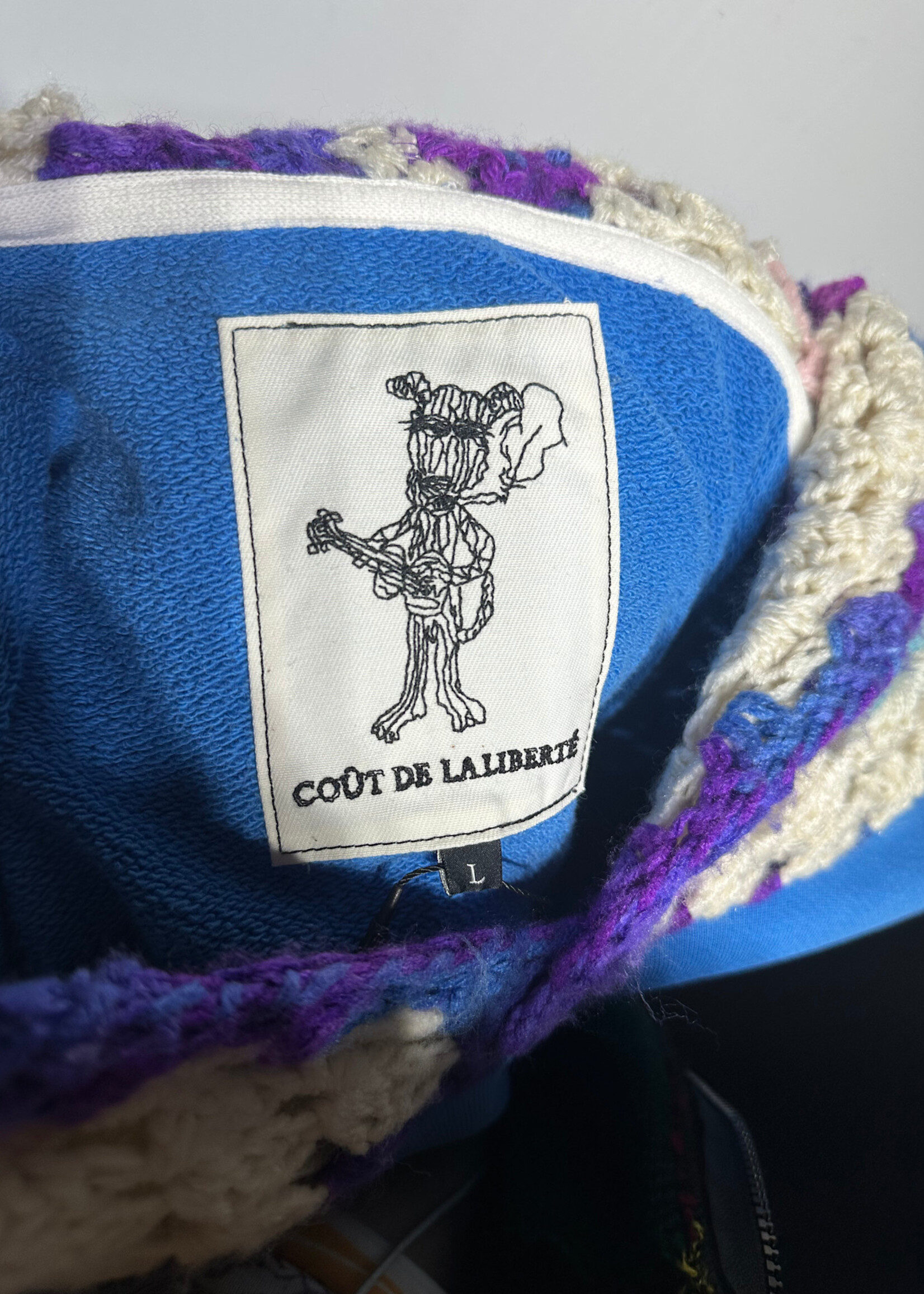 Cout De LA Liberte Knit Crochet Hoodie Masc L
