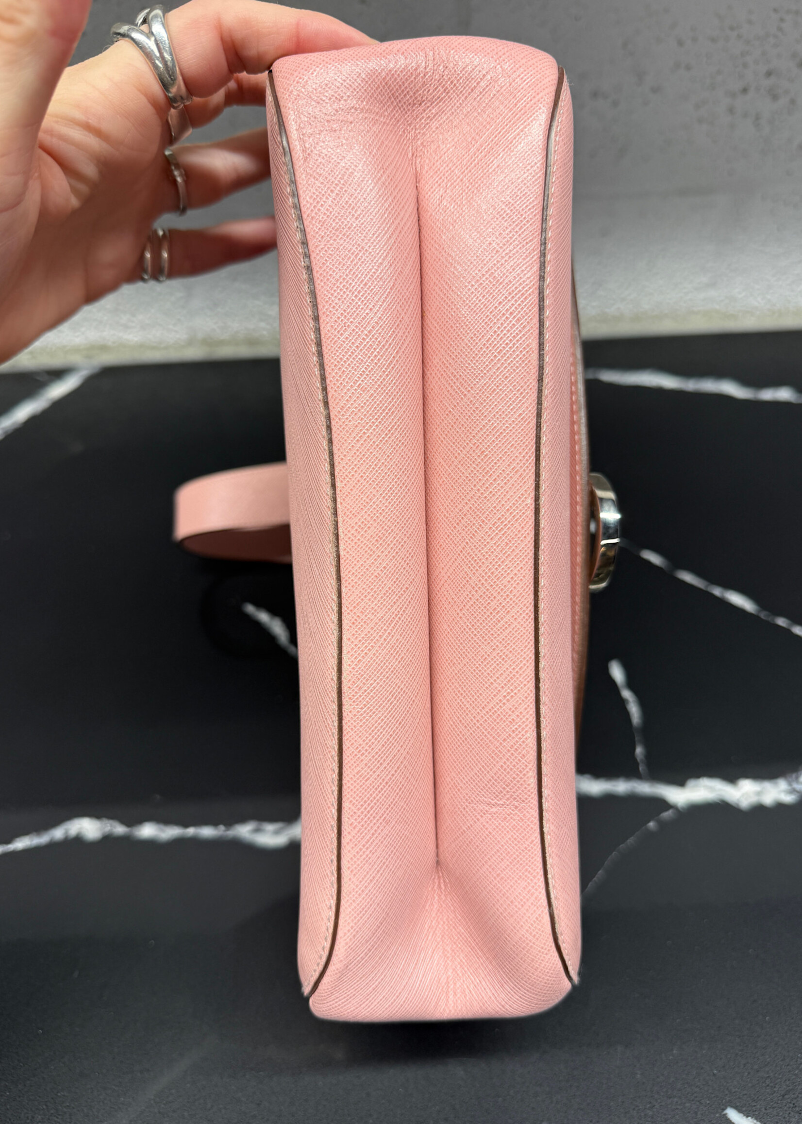 Ferragamo Pink Saffiano Leather Handbag