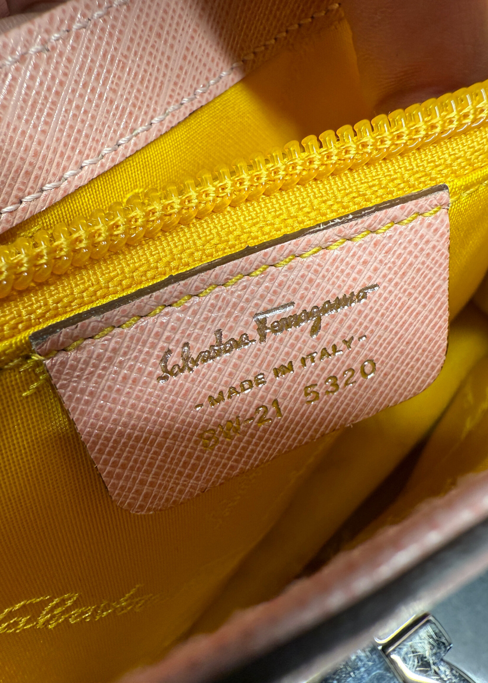 Ferragamo Pink Saffiano Leather Handbag