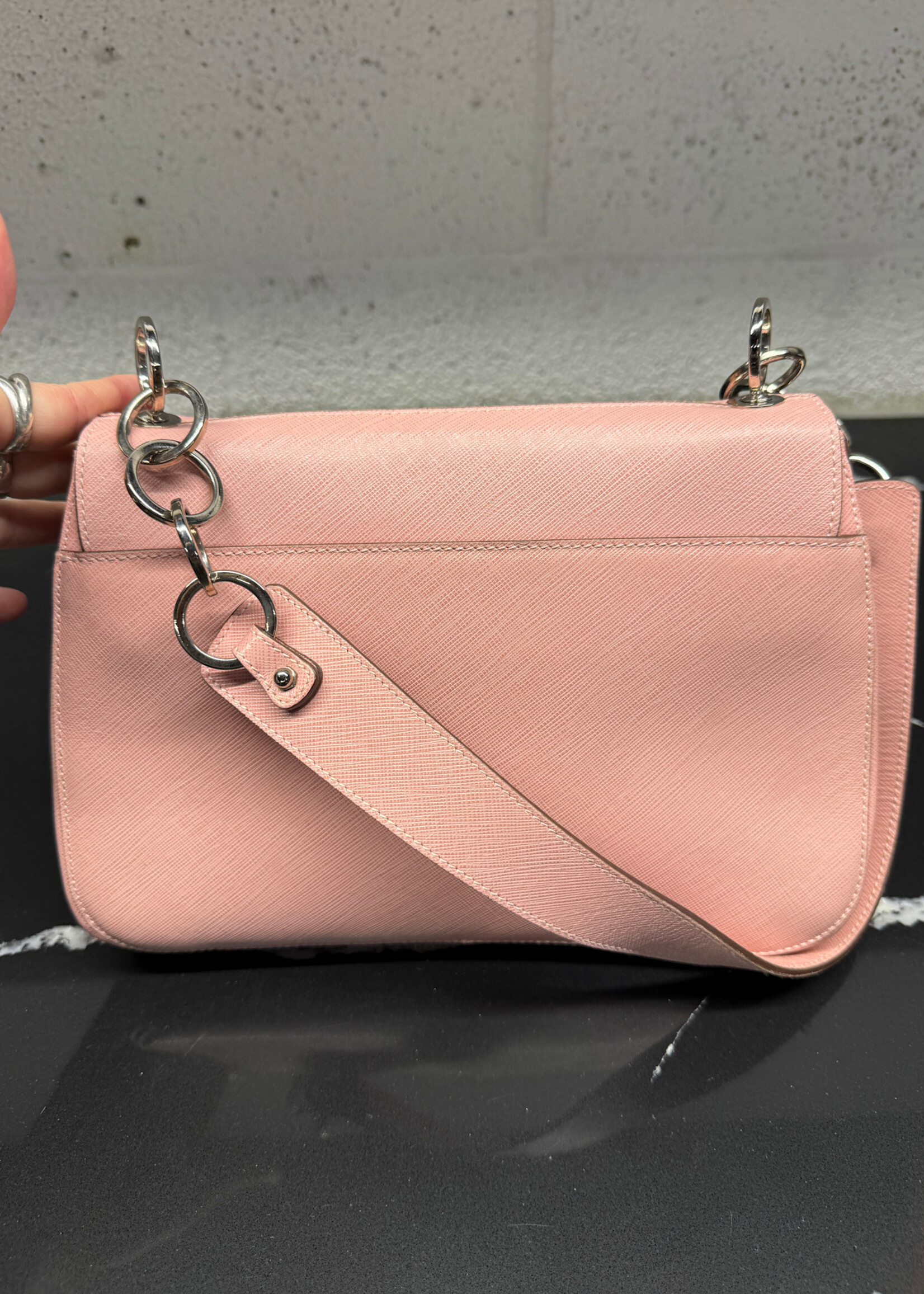 Ferragamo Pink Saffiano Leather Handbag