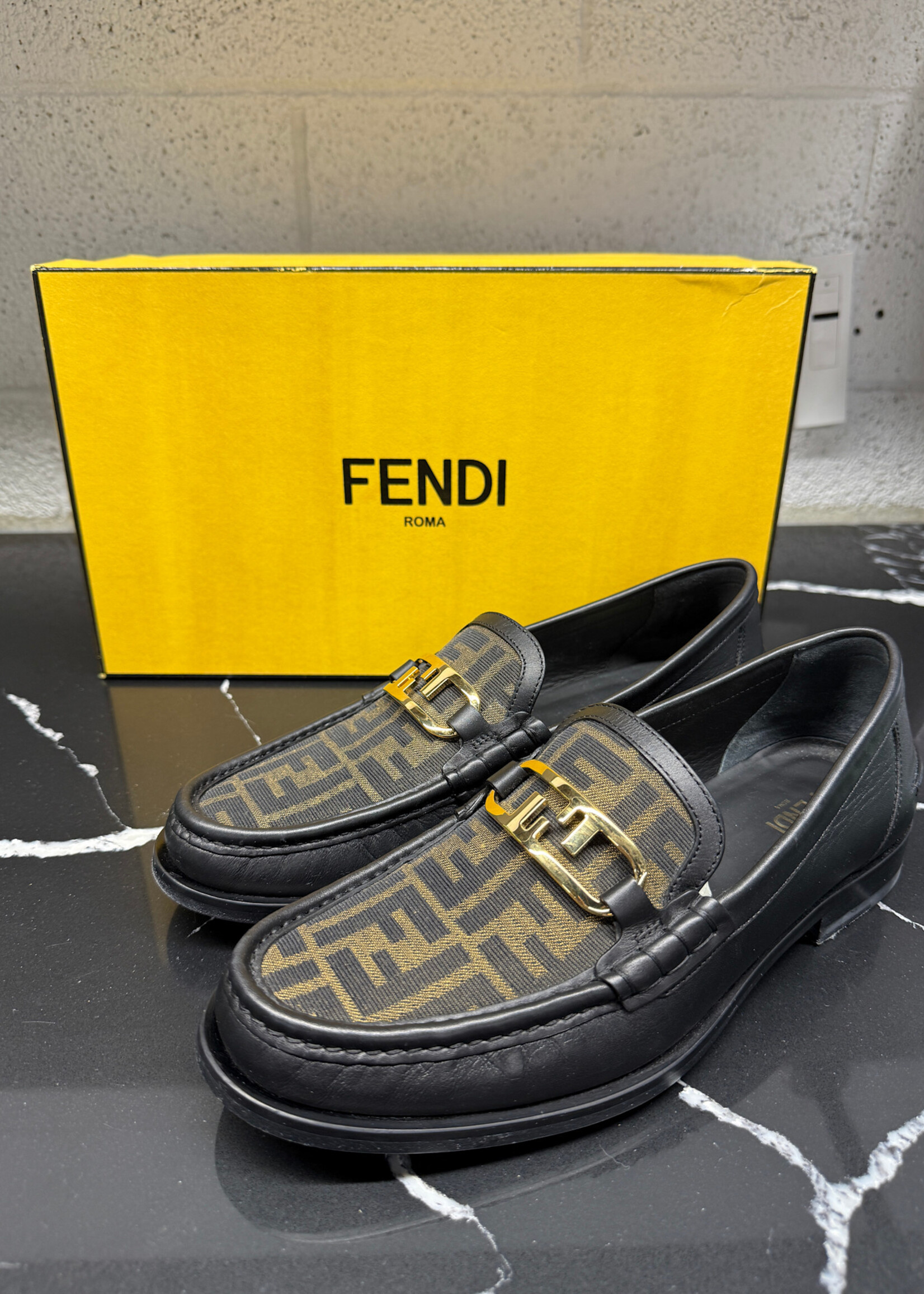 Fendi Zucca Leather Loafers 8