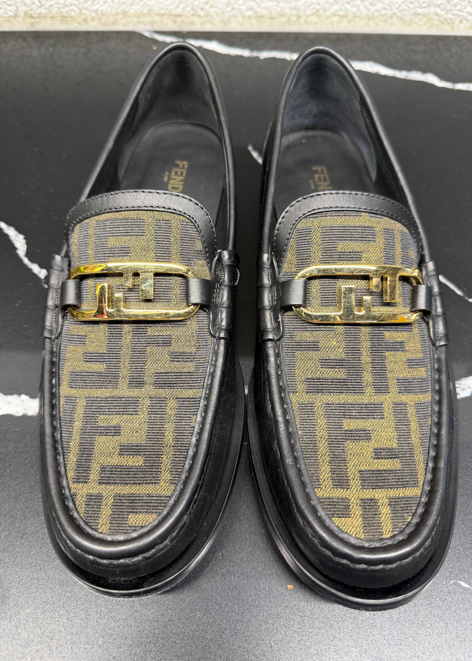 Fendi Zucca Leather Loafers 8