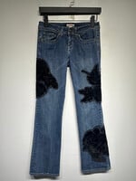 Candies Blue Flare Jeans w Black Floral Details Fem 25