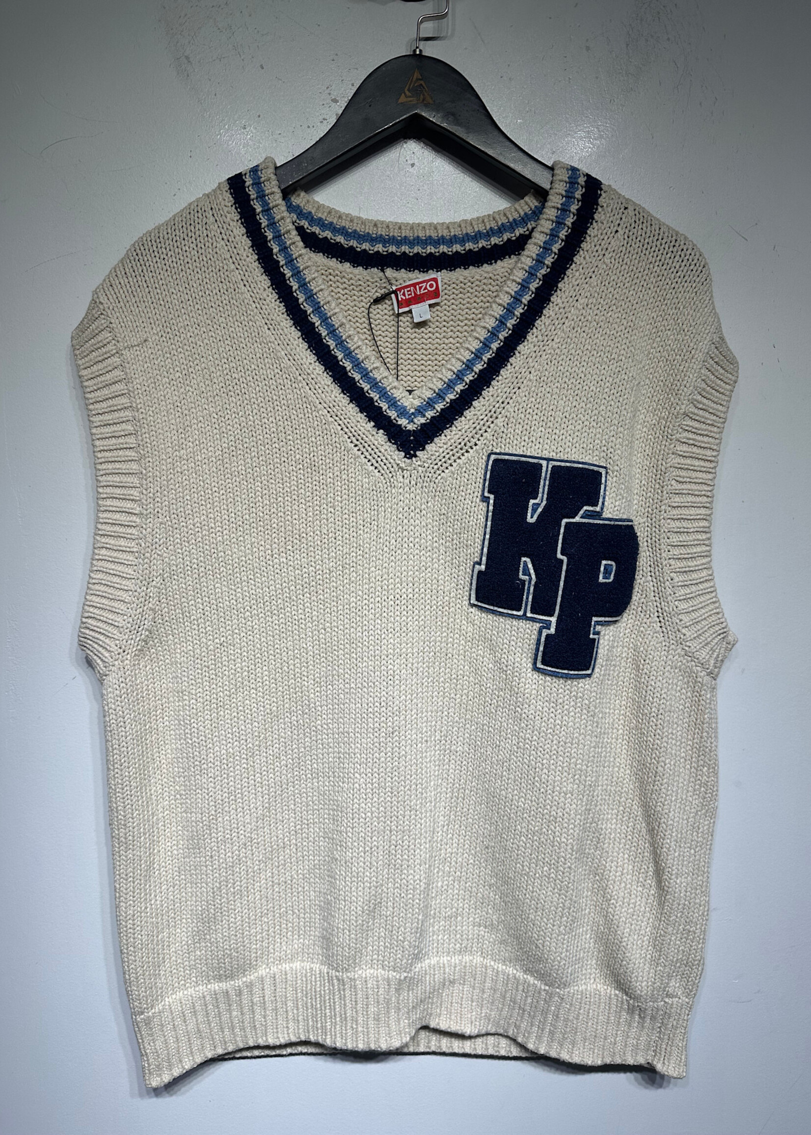Kenzo Rws White Sweater Vest XL