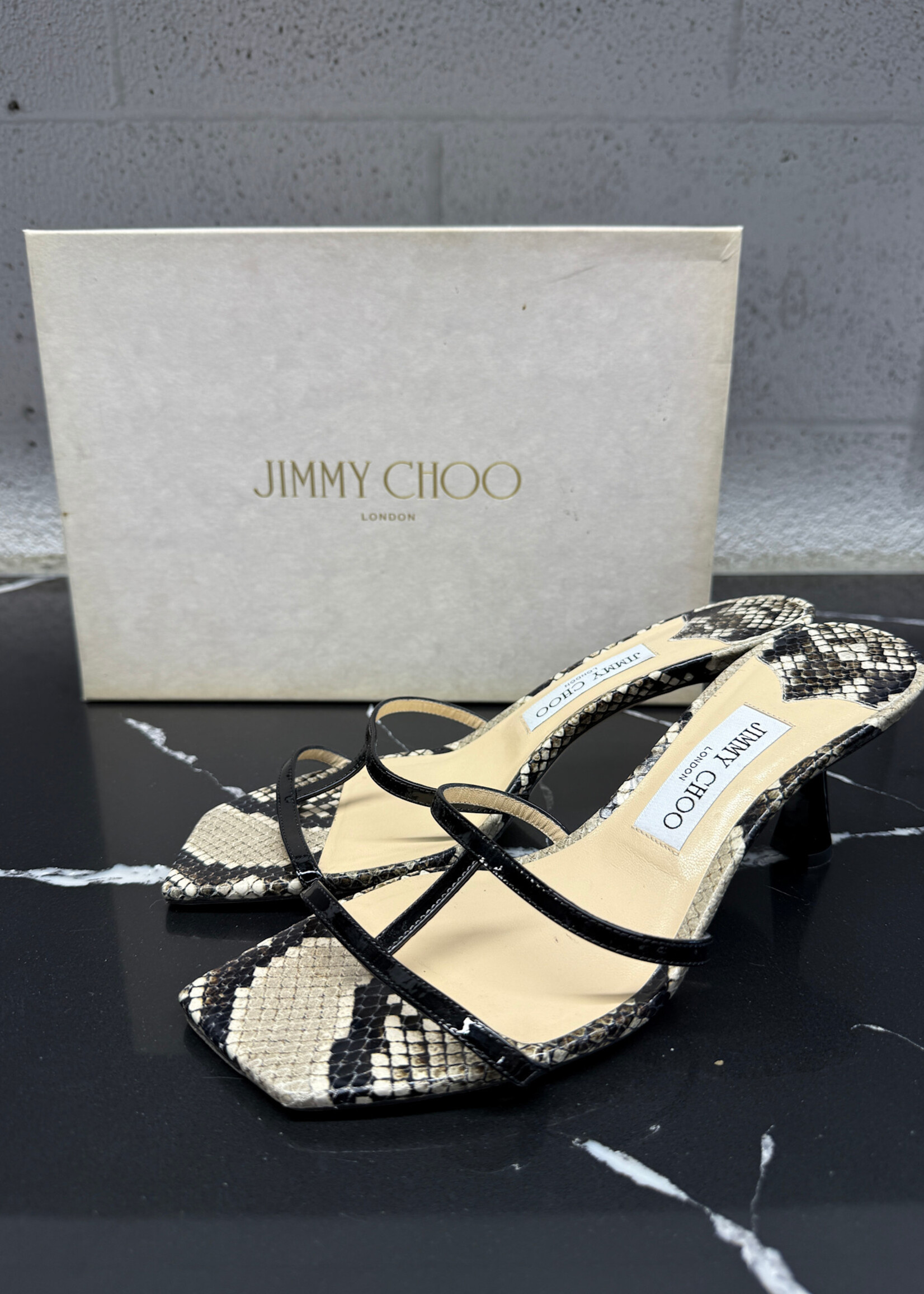 Jimmy Choo Snakeskin Mules 39/8.5