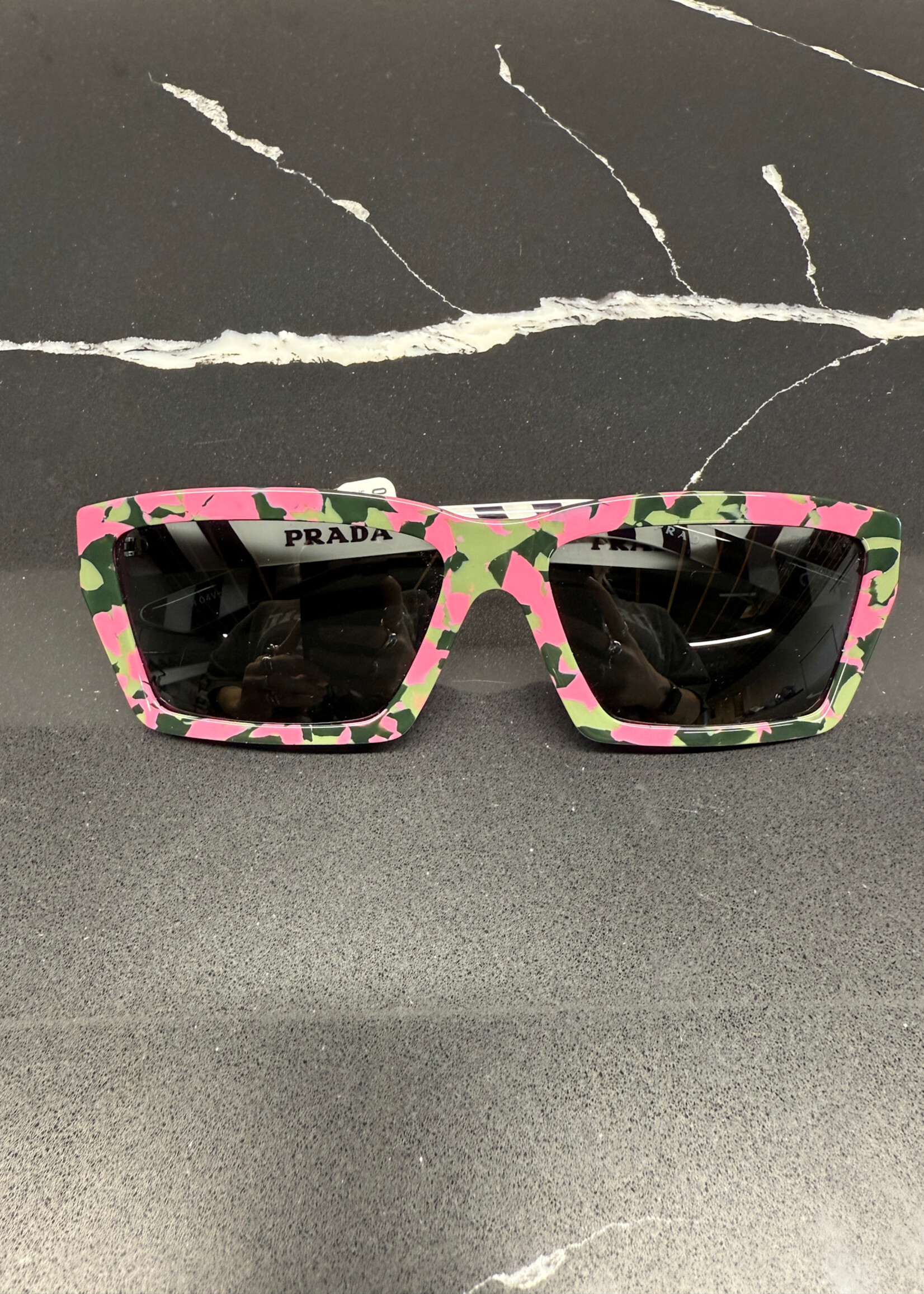 Prada 2000s Pink Camo Sunglasses WITH CASE
