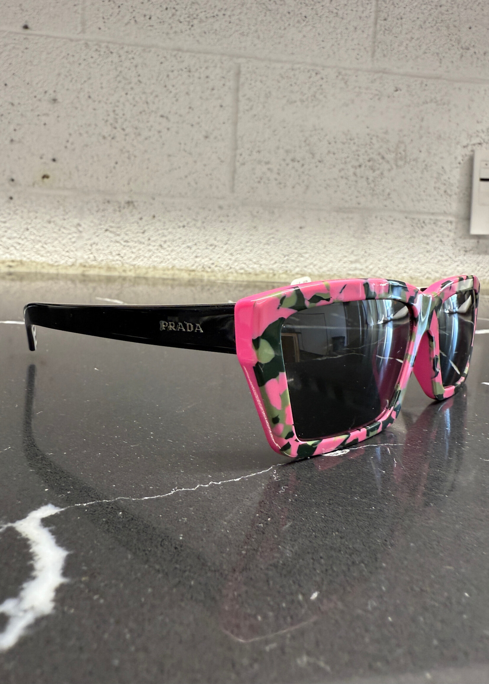Prada 2000s Pink Camo Sunglasses WITH CASE