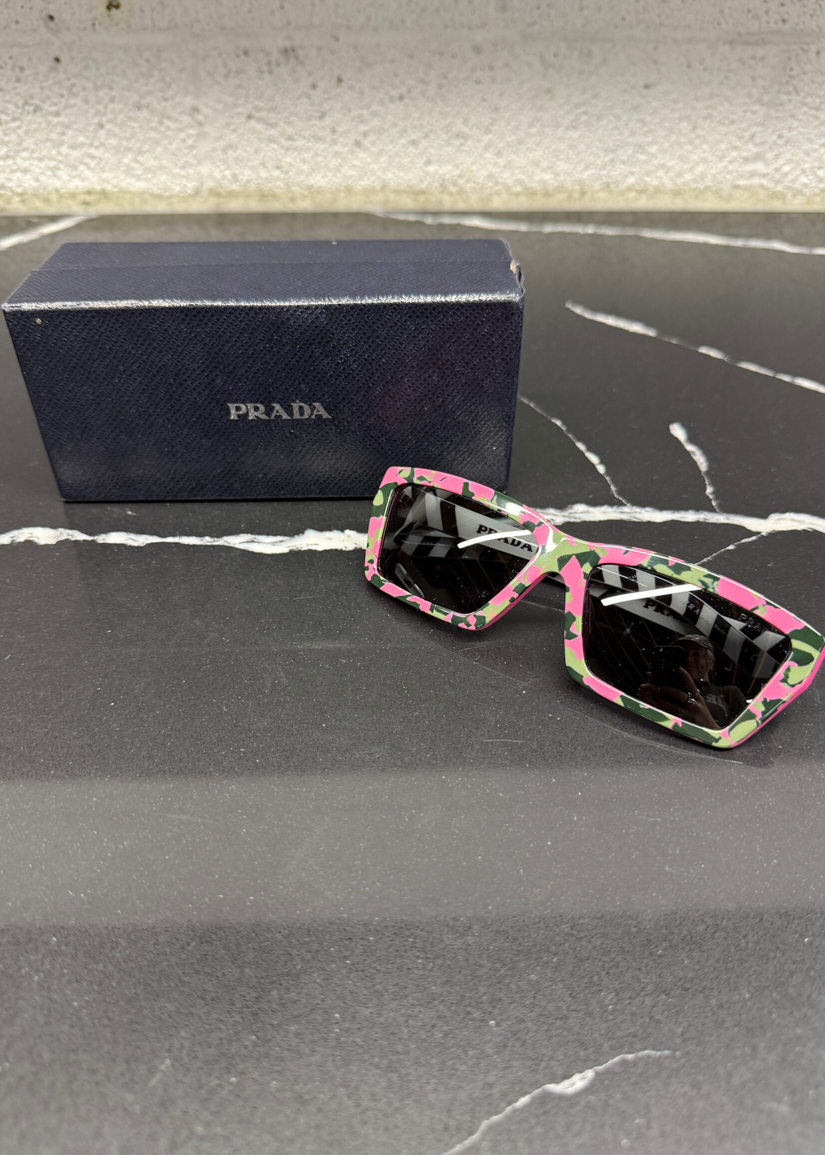 Prada 2000s Pink Camo Sunglasses WITH CASE