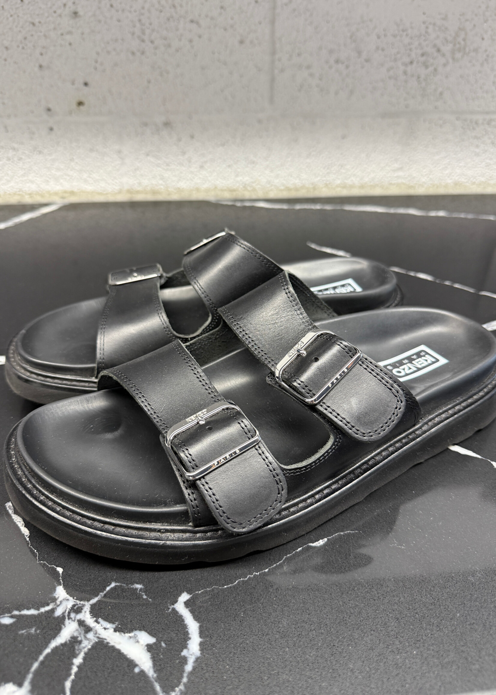 Kenzo Black Double Strap Sandals 11