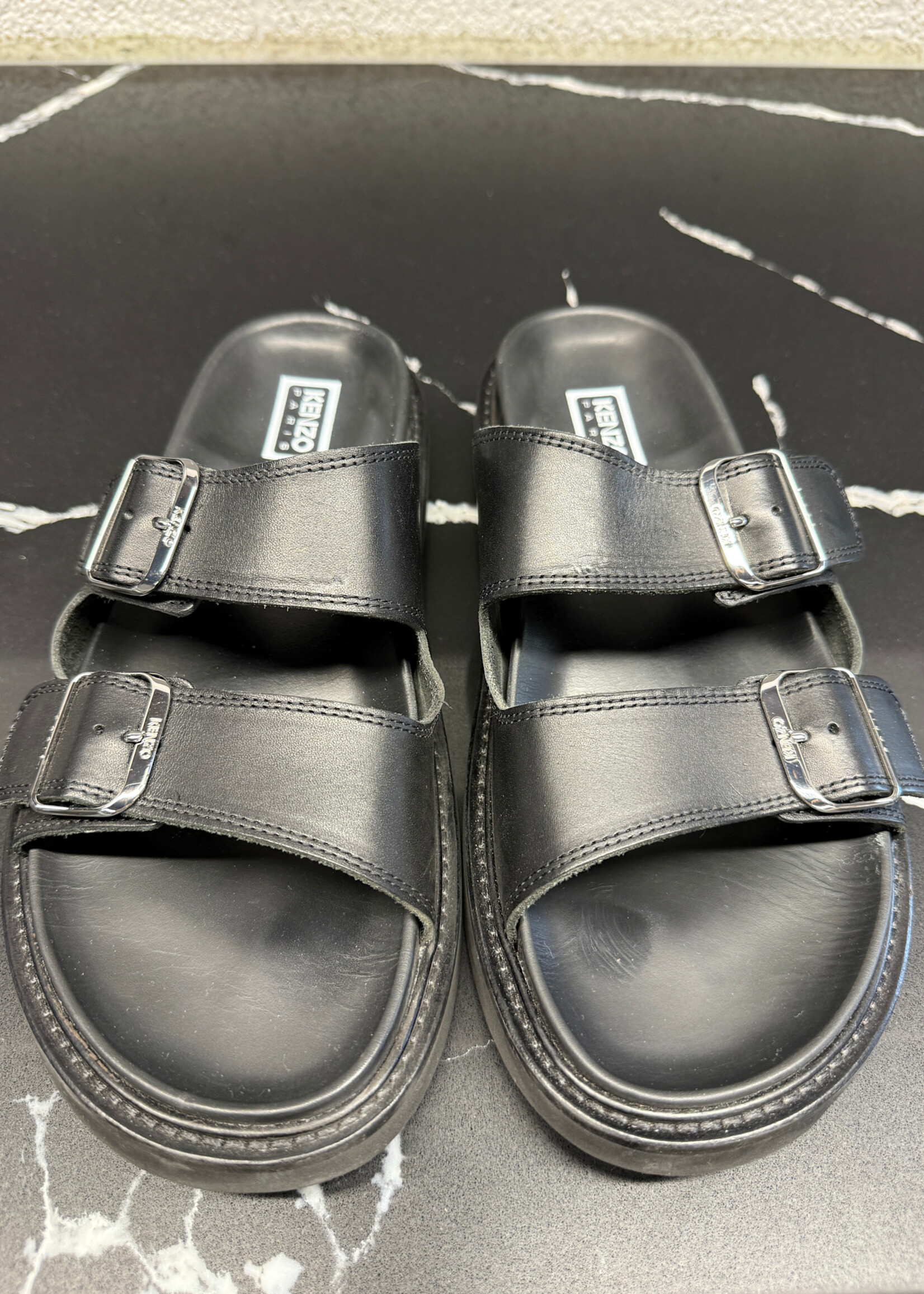 Kenzo Black Double Strap Sandals 11