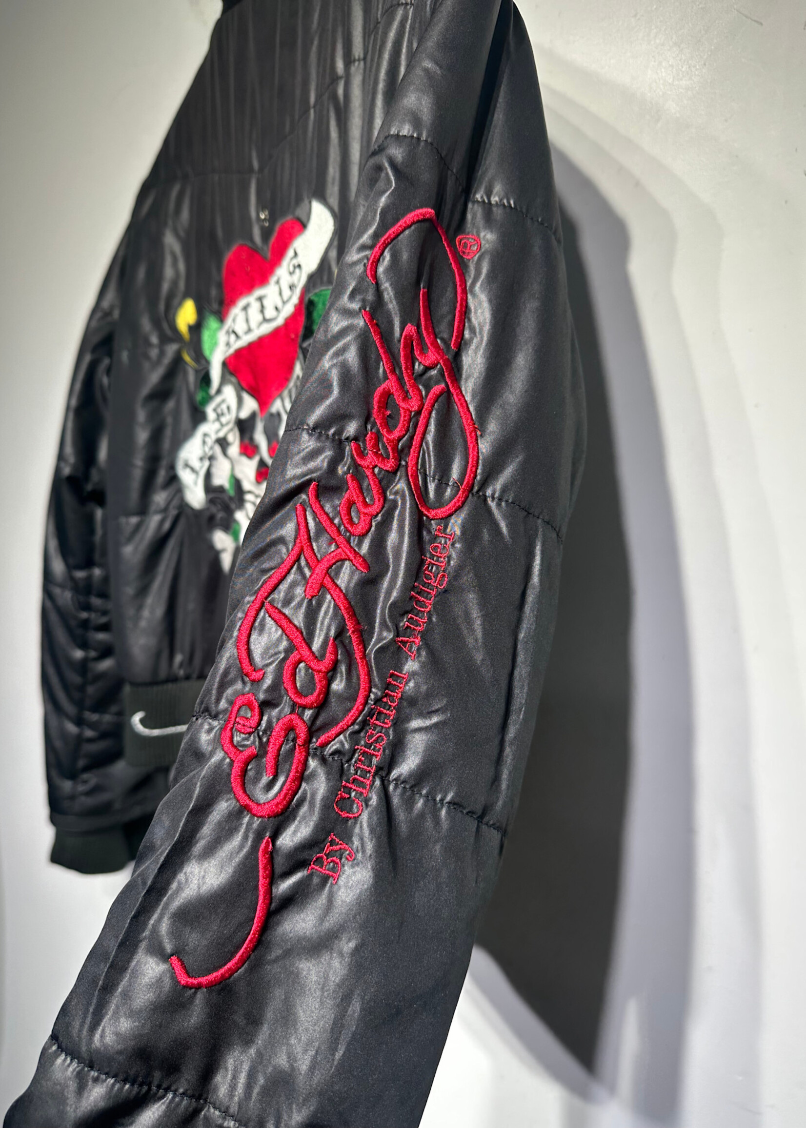 Ed Hardy Love Kills Slowly Puffer Jacket Fits L