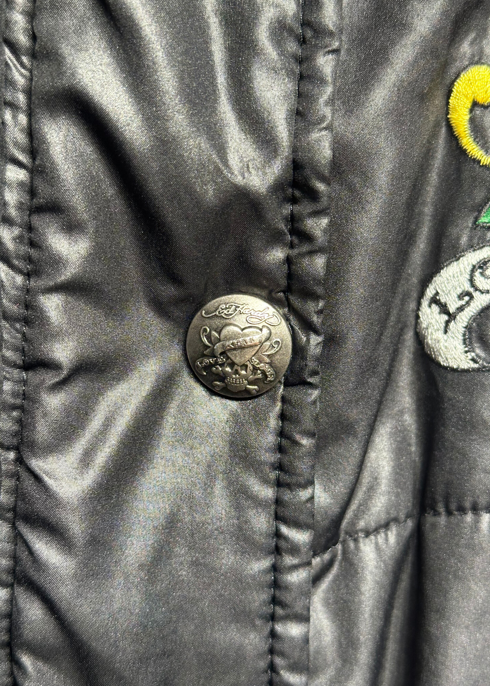 Ed Hardy Love Kills Slowly Puffer Jacket Fits L