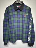 Awake Green Checker Rugby Inspired Polo LS M