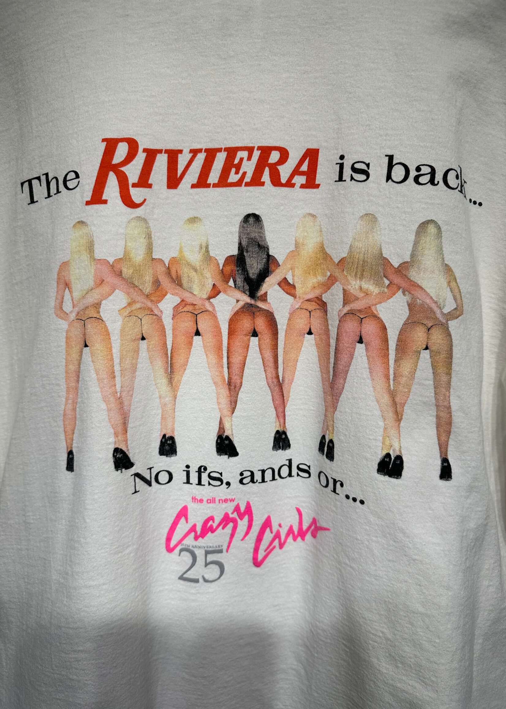 Riviera Casino & Hotel Butt White Graphic Tee Masc 2XL