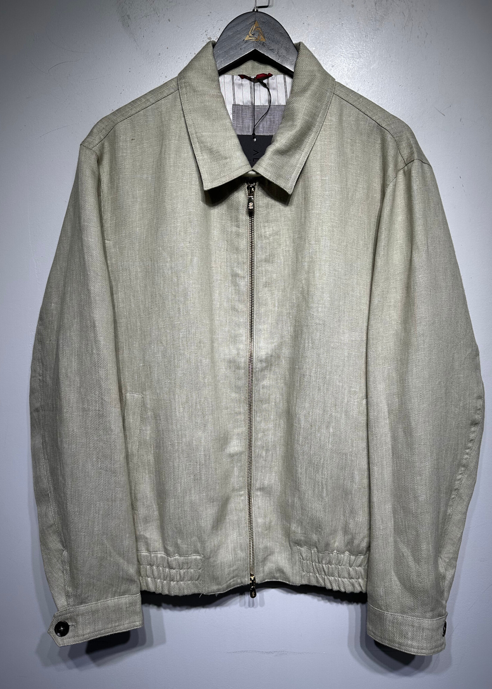 Brunello Cucinelli Linen Bomber Jacket 54/XL