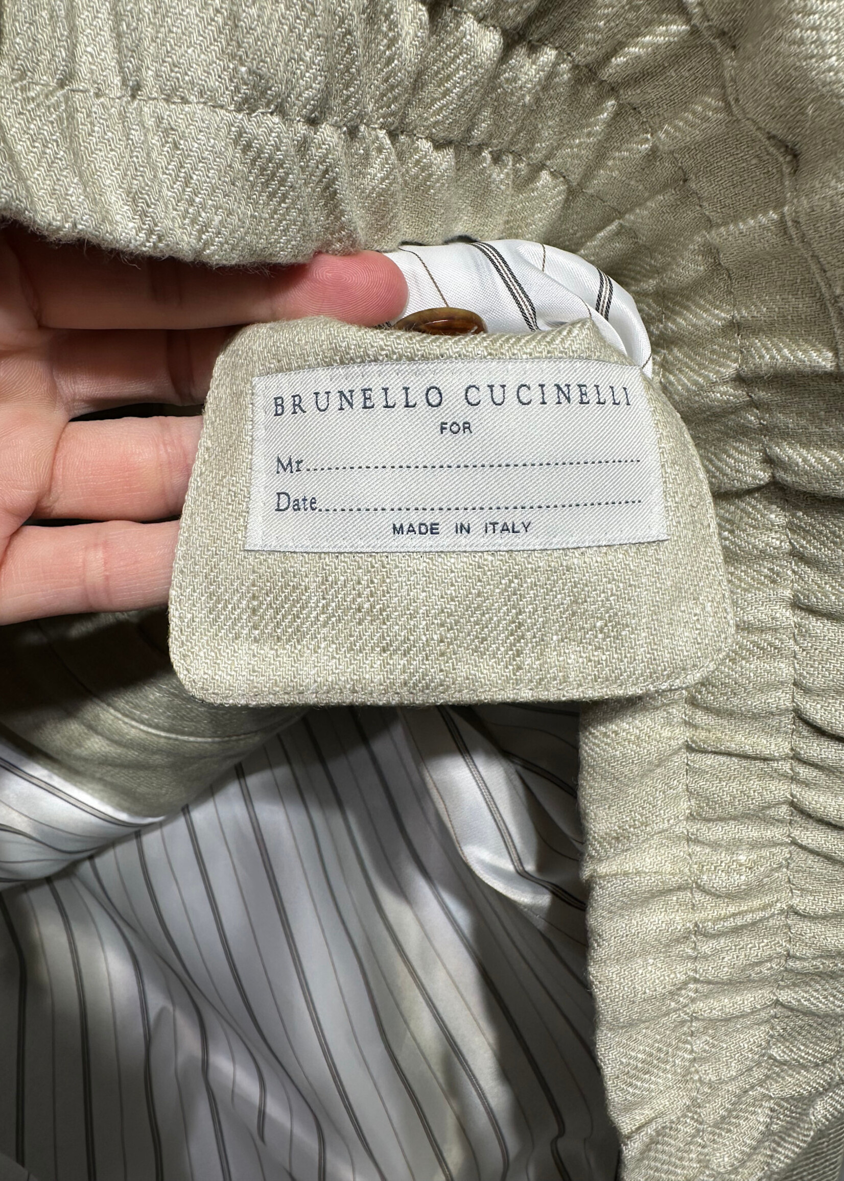 Brunello Cucinelli Linen Bomber Jacket 54/XL