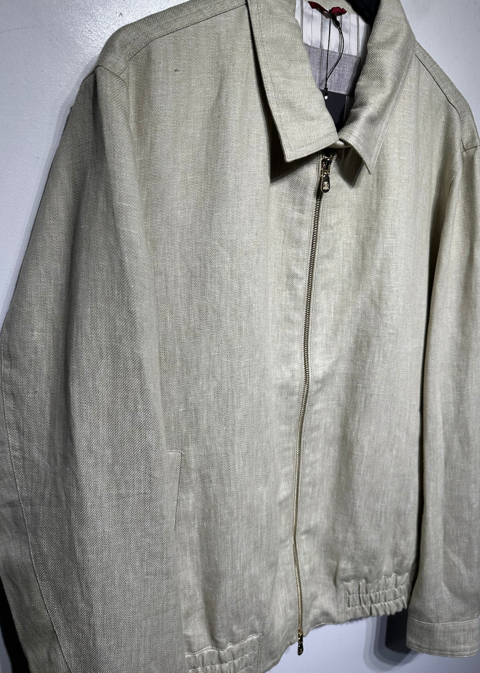 Brunello Cucinelli Linen Bomber Jacket 54/XL