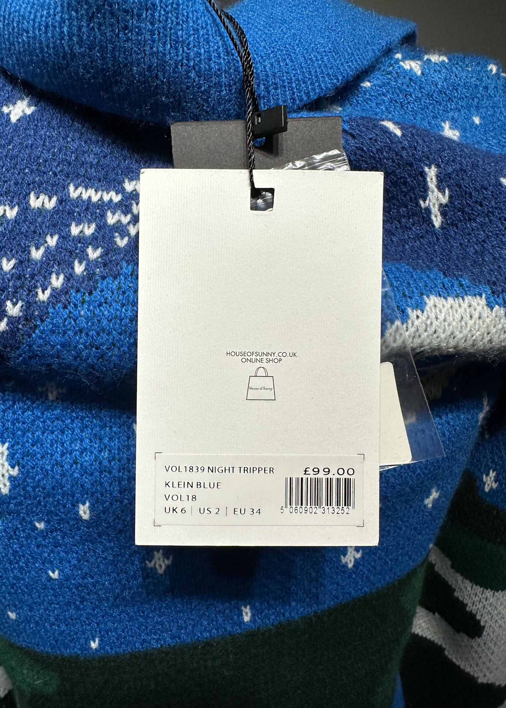 NWT House of Sunny Blue Knit B/U Sweater 2/XS