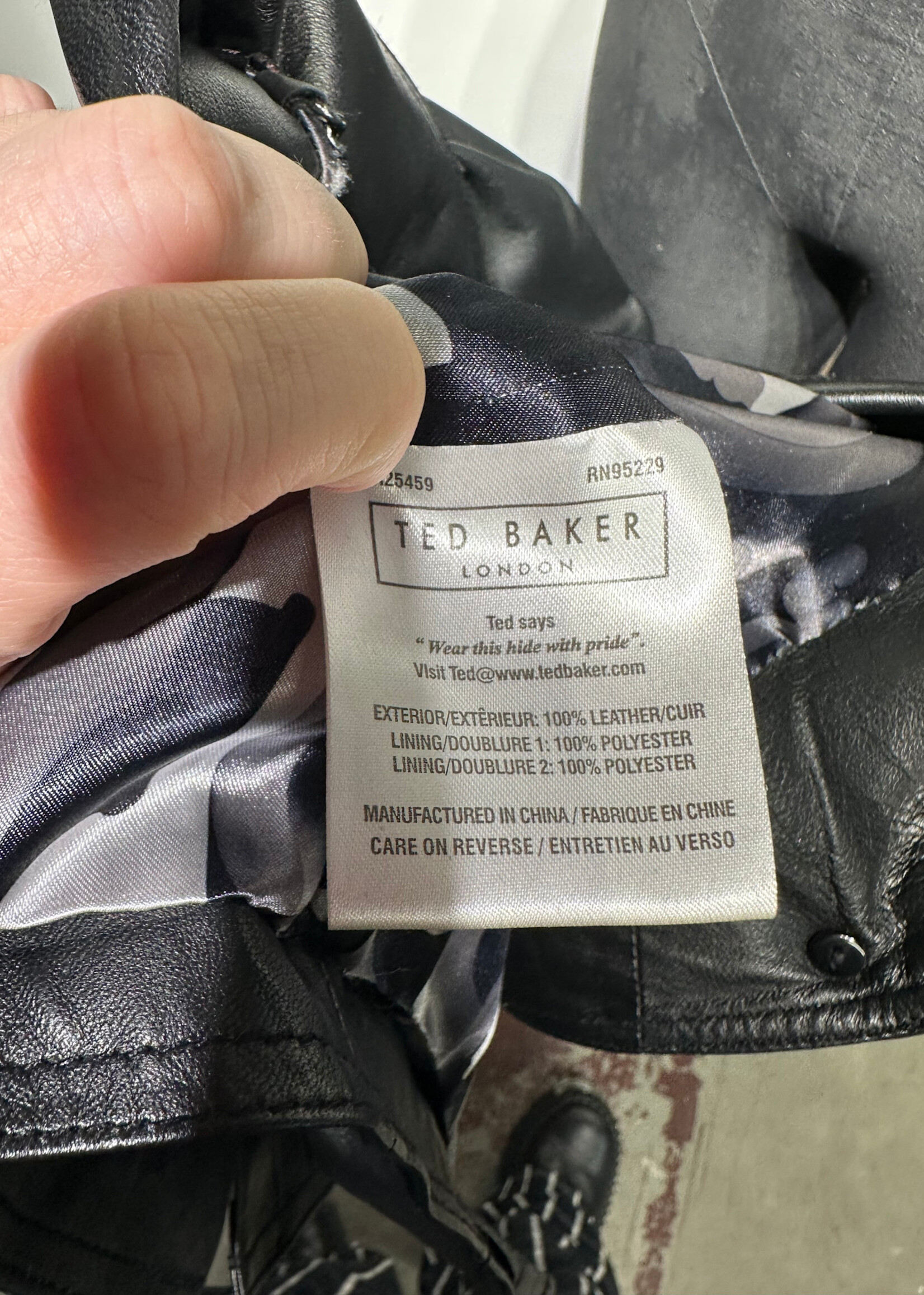 Ted Baker 2000s Black Leather Blazer 2/XS