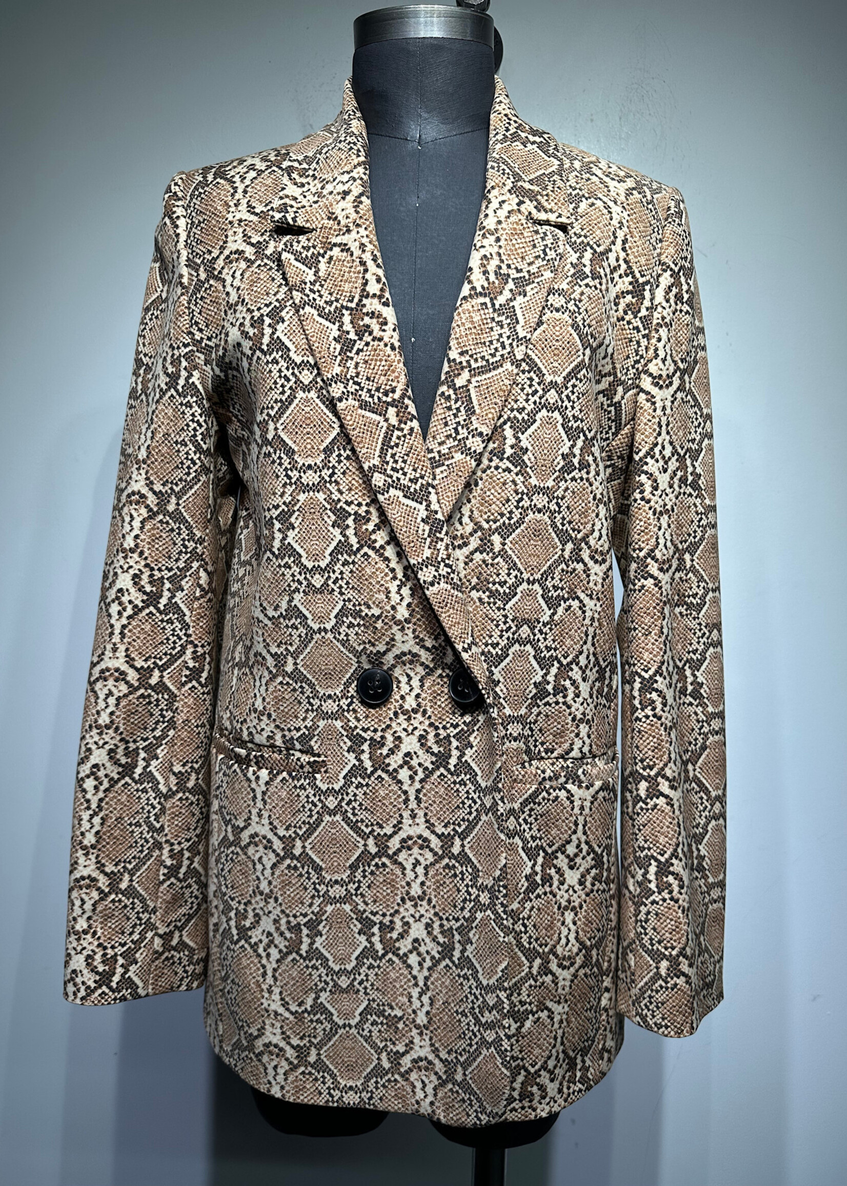 Anine Bing Reptile Print Blazer XS