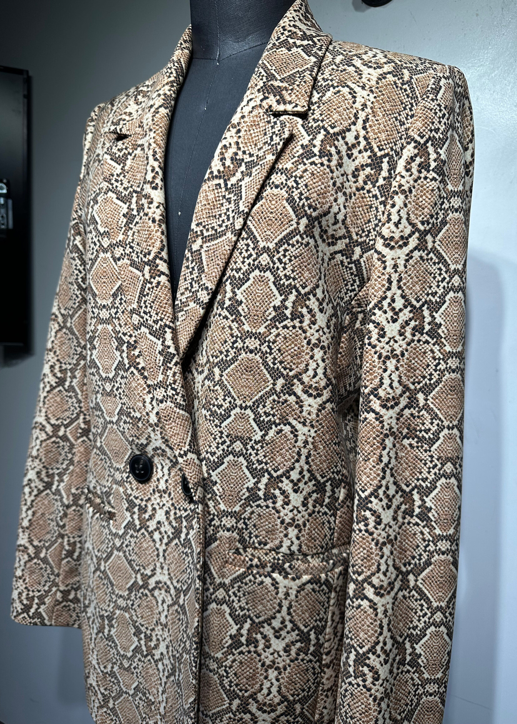 Anine Bing Reptile Print Blazer XS