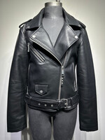 REBECCA MINKOFF MOTO FAUX LEATHER JACKET M