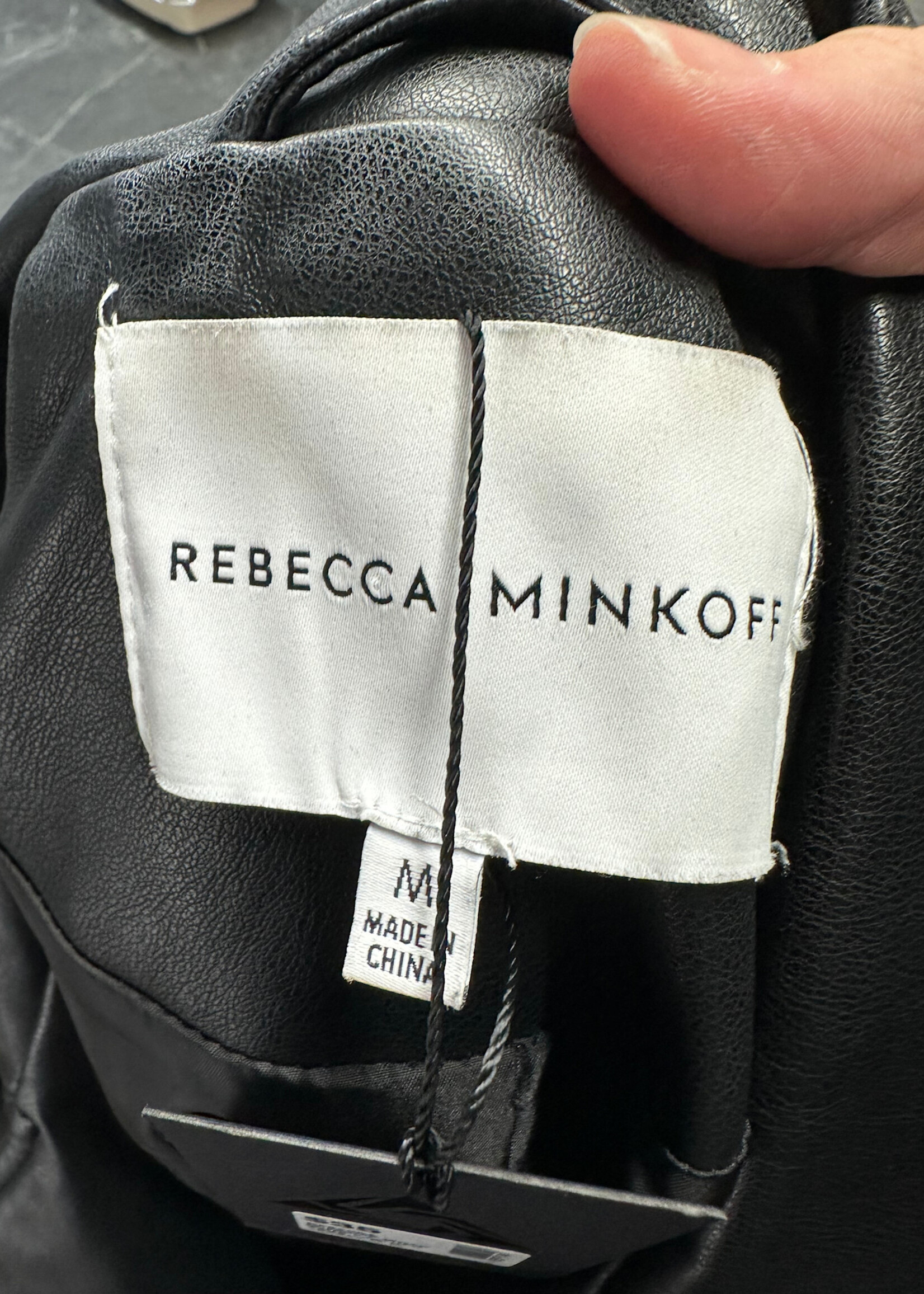 REBECCA MINKOFF MOTO FAUX LEATHER JACKET M