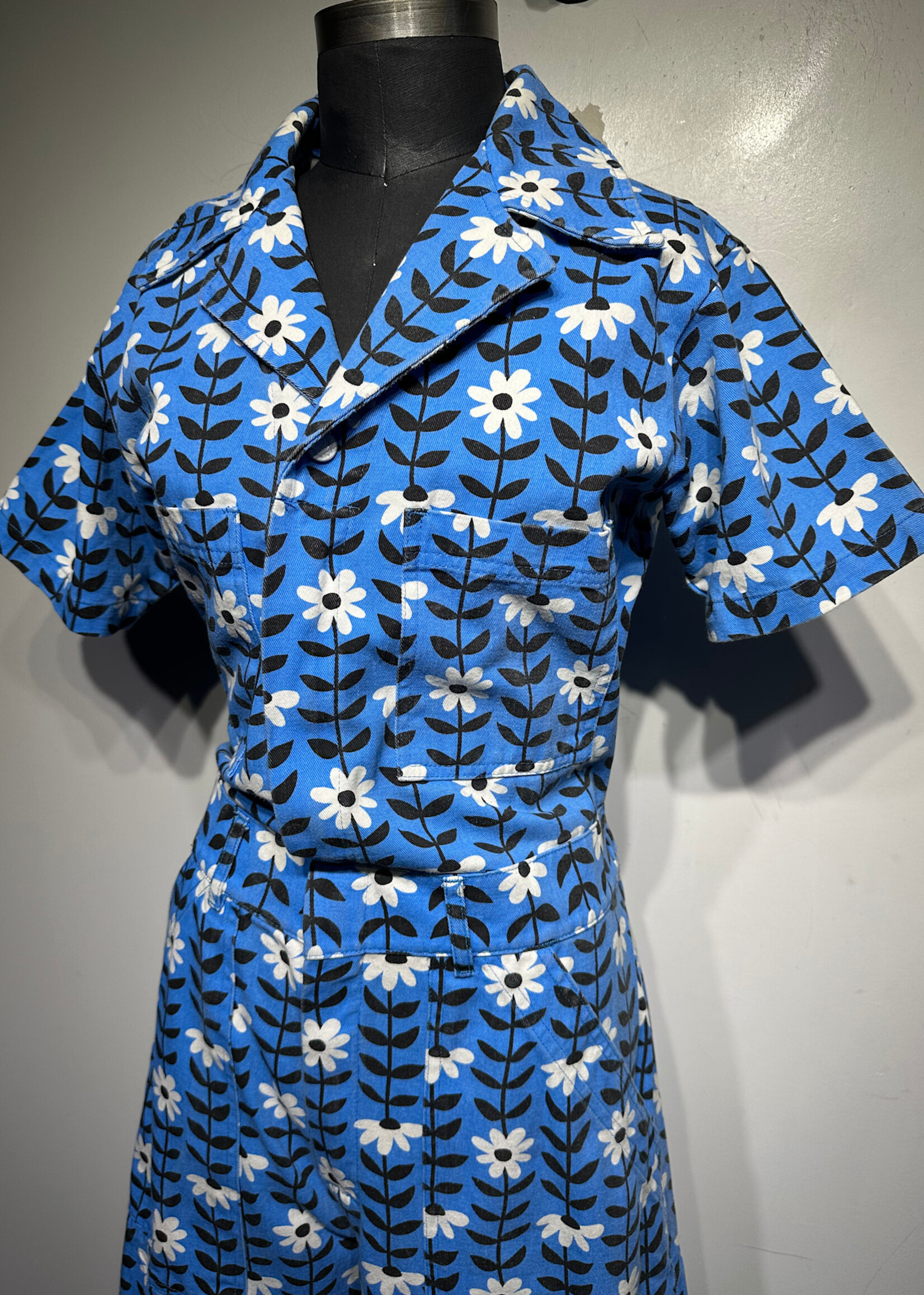 Big Bud Press Blue Floral Jumpsuit XS