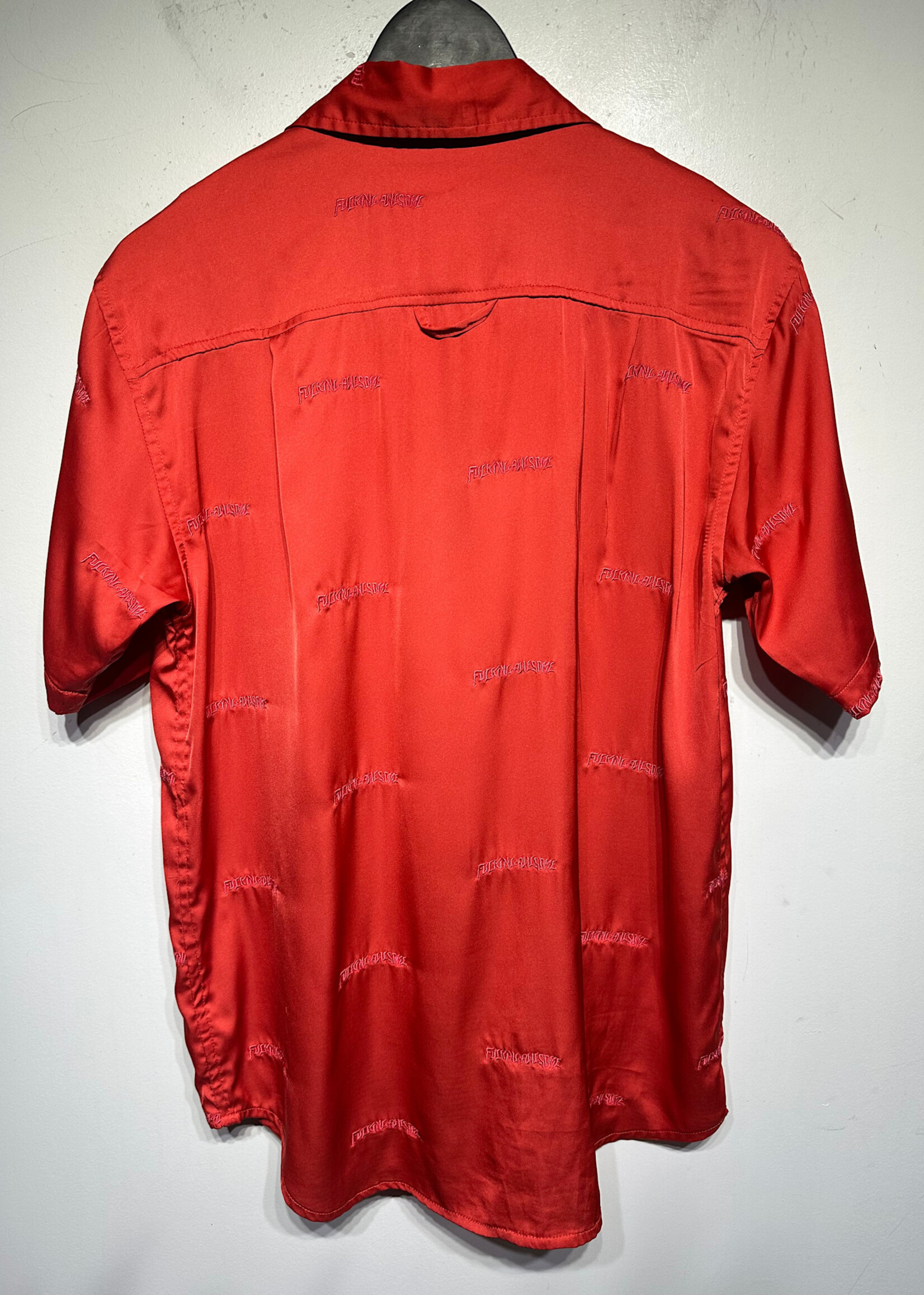 Fucking Awesome Red Pink AOP Satin BU Shirt Masc S